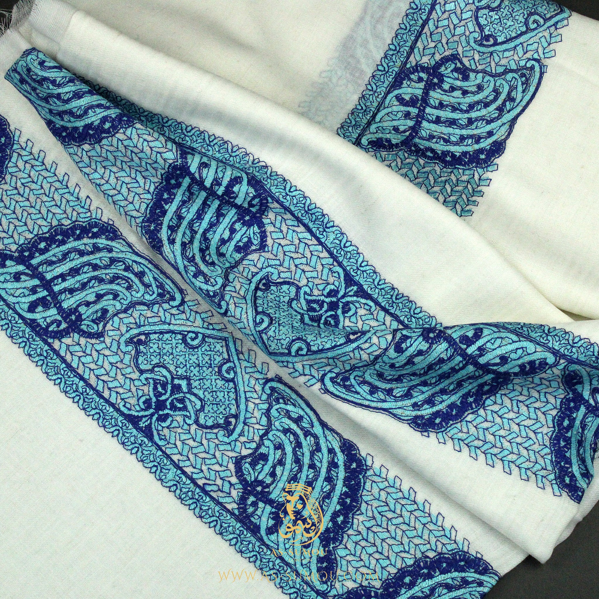 PREMIUM WHITE AUTHENTIC YEMENI SHEMAGH SCARF WH146