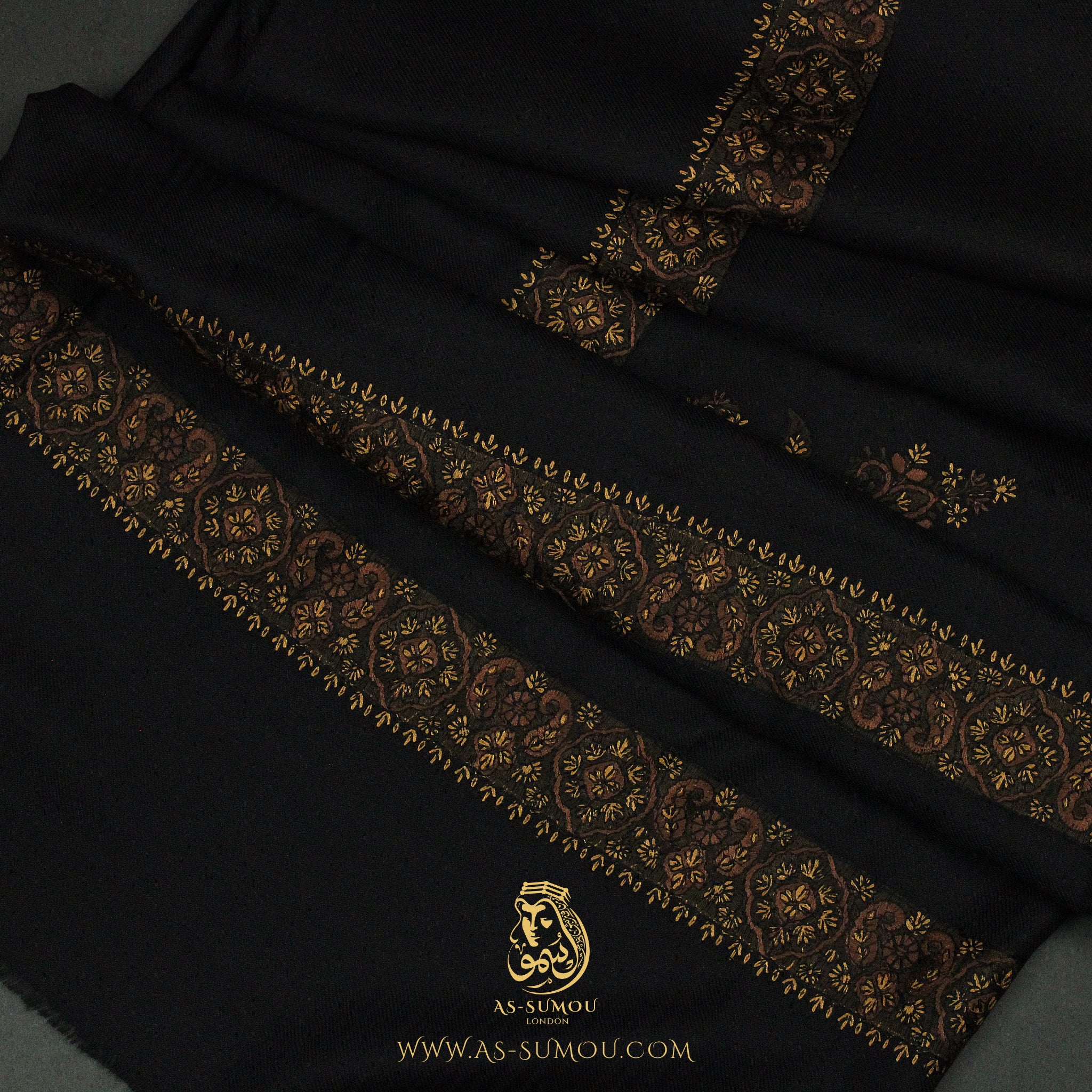 PREMIUM BLACK AUTHENTIC YEMENI SHEMAGH SCARF BL98