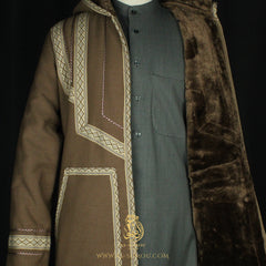 RARE MUTED OLIVE HOODED FARWA COAT FR14