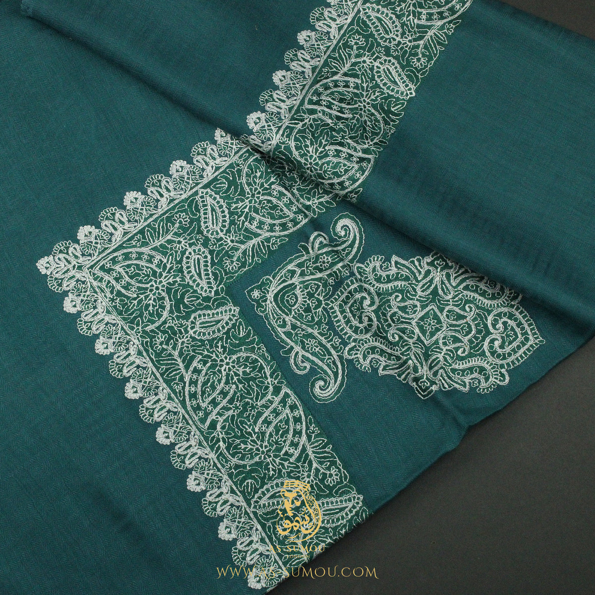 PREMIUM TEAL AUTHENTIC OMANI MASSAR SCARF OM91