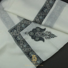 PREMIUM WHITE AUTHENTIC YEMENI SHEMAGH SCARF WH212