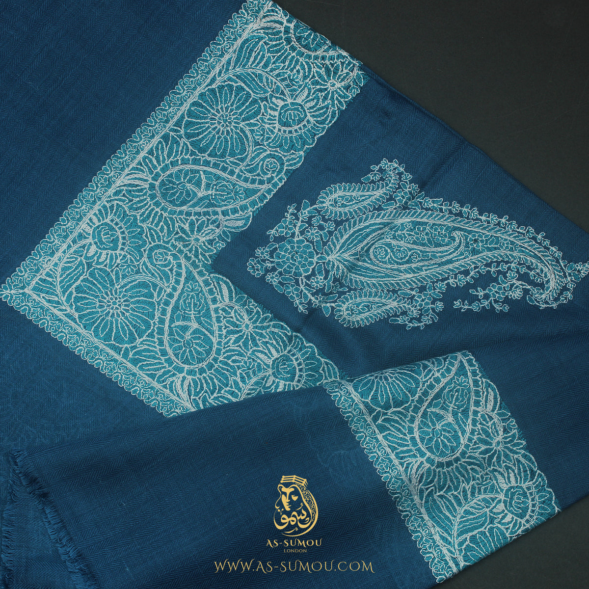 Premium Blue Authentic Omani Massar Scarf OM160