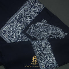 Premium Navy Authentic Omani Massar Scarf OM159