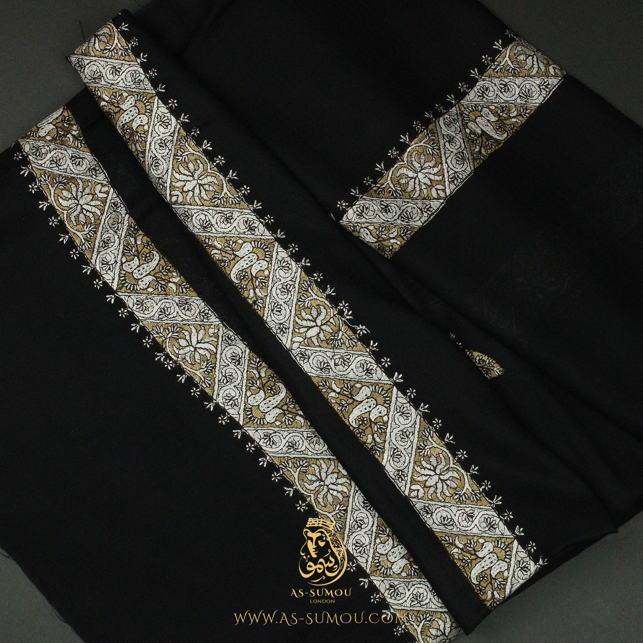 PREMIUM BLACK AUTHENTIC YEMENI SHEMAGH SCARF BL112