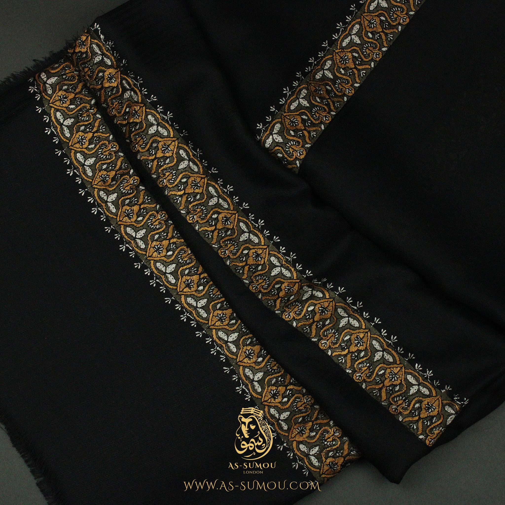 PREMIUM BLACK AUTHENTIC YEMENI SHEMAGH SCARF BL117