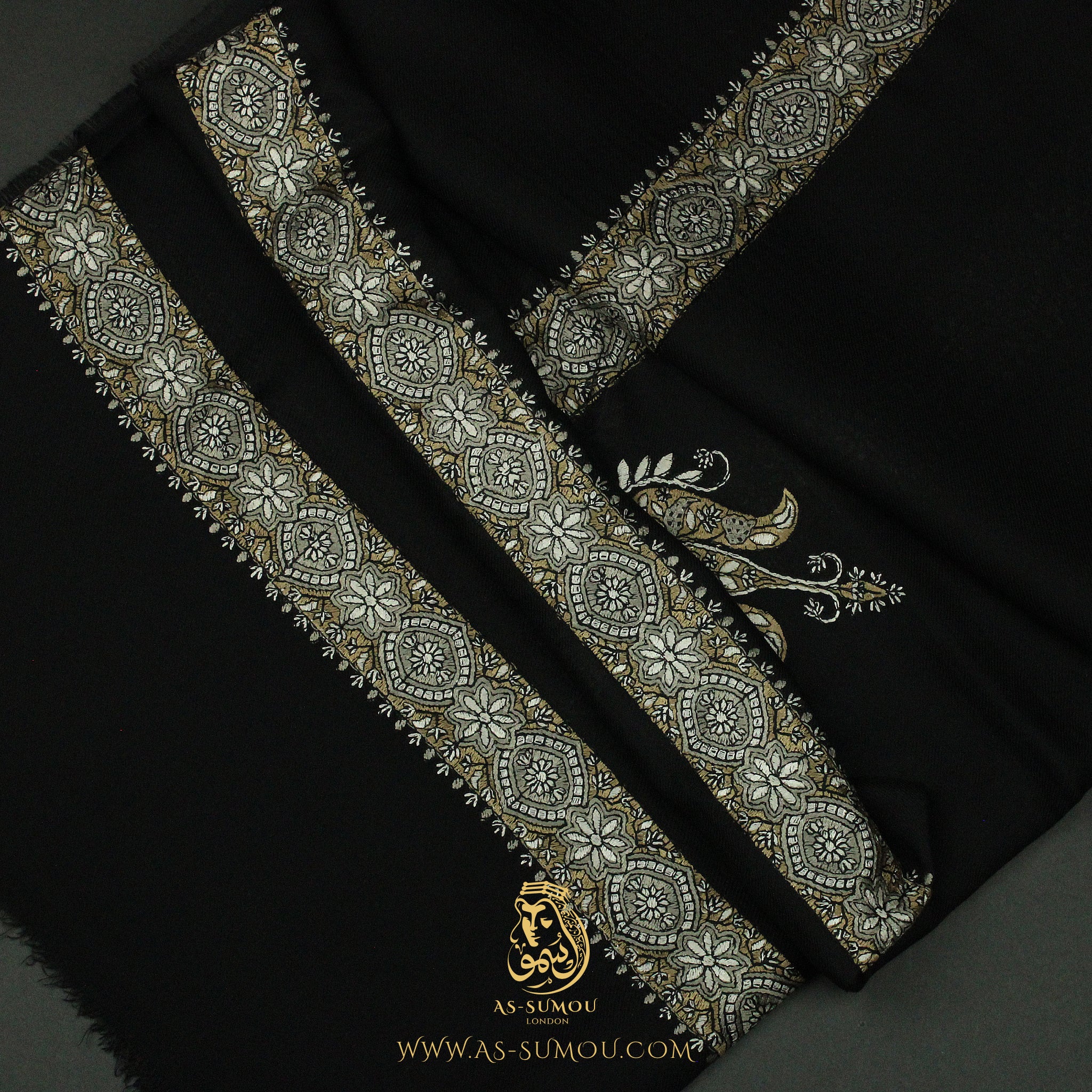 PREMIUM BLACK AUTHENTIC YEMENI SHEMAGH SCARF BL106