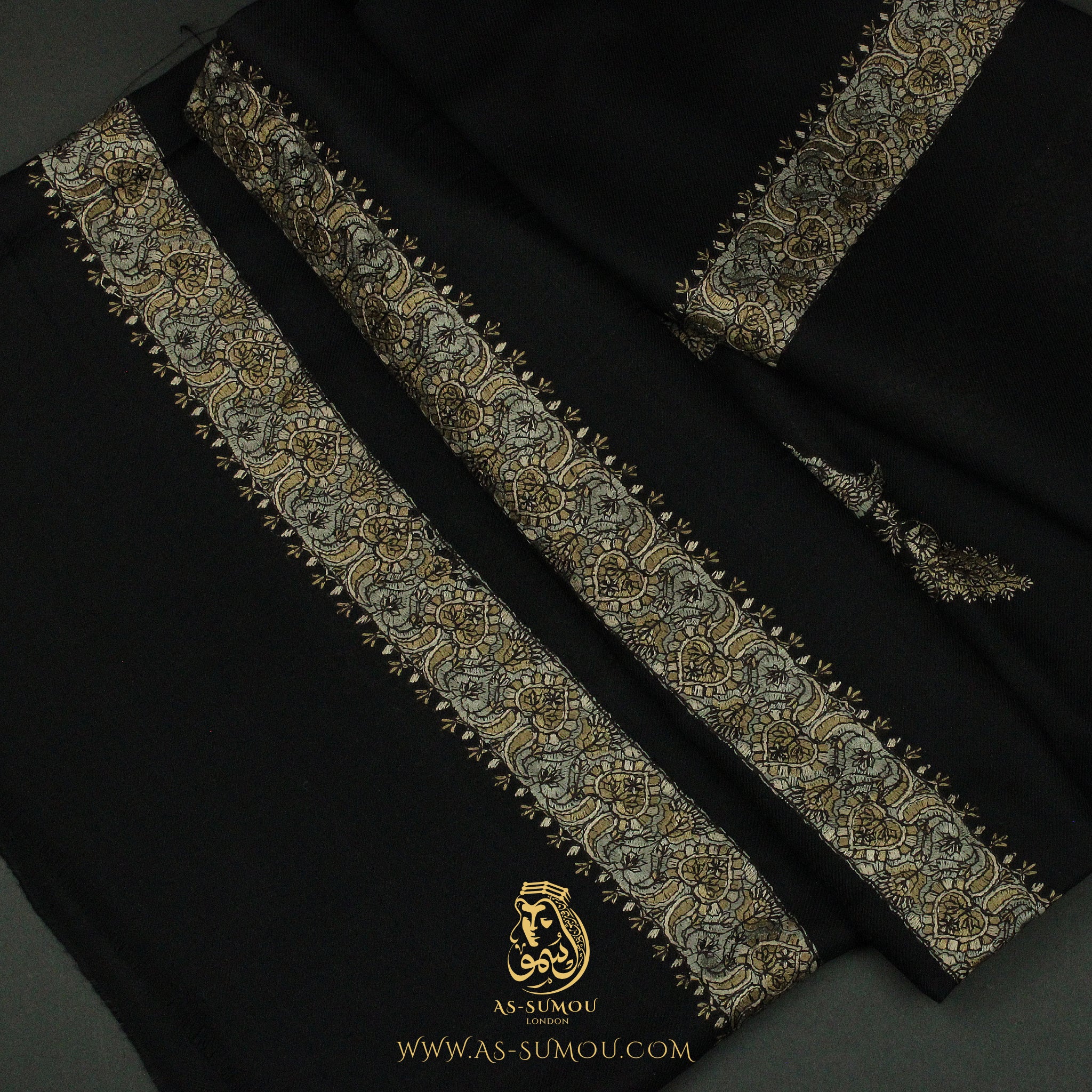 PREMIUM BLACK AUTHENTIC YEMENI SHEMAGH SCARF BL109