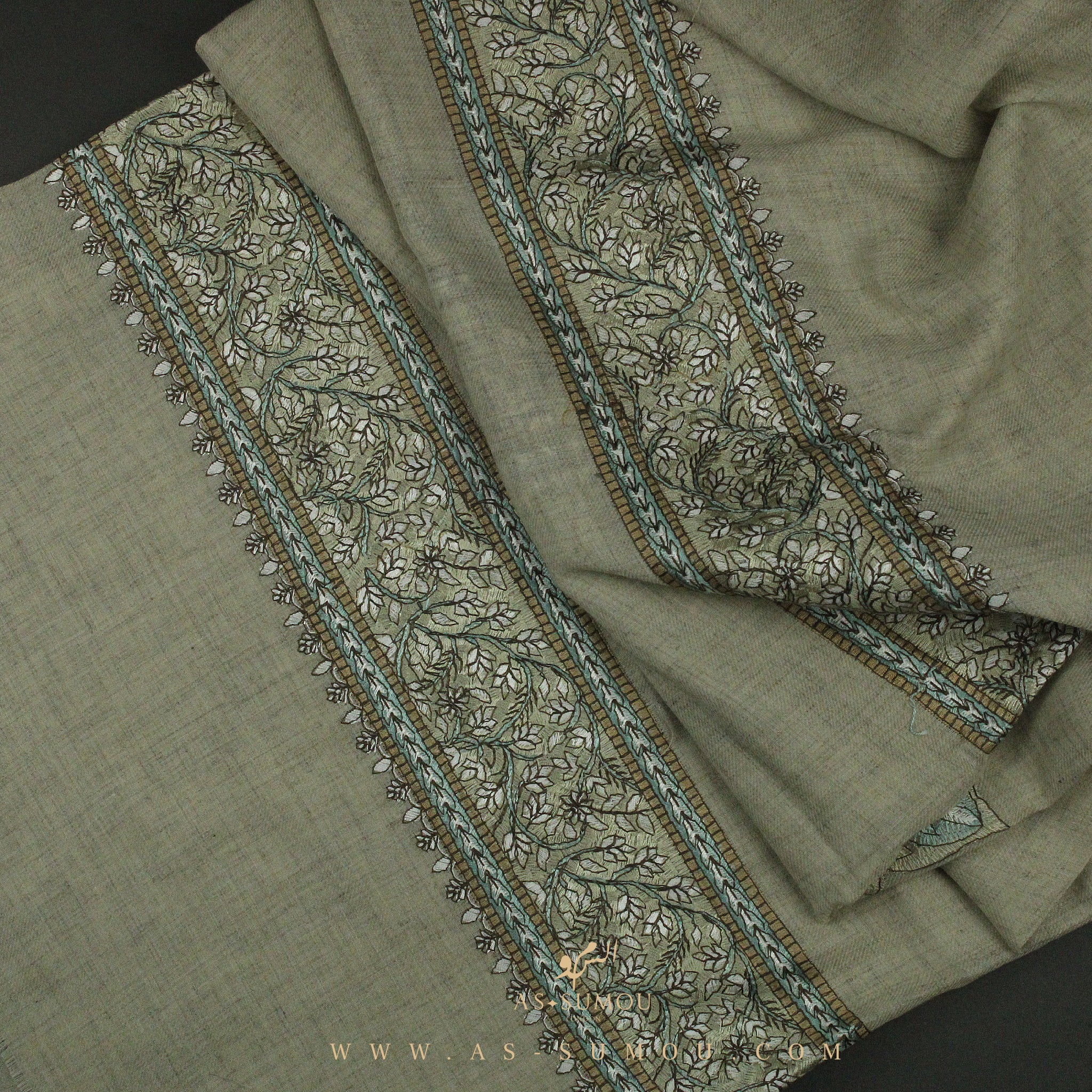 PREMIUM BEIGE AUTHENTIC OMANI MASSAR SCARF OM62