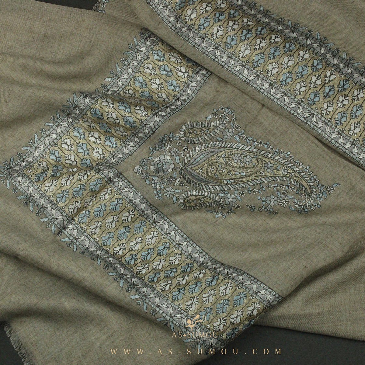 PREMIUM BROWN AUTHENTIC OMANI MASSAR SCARF OM63