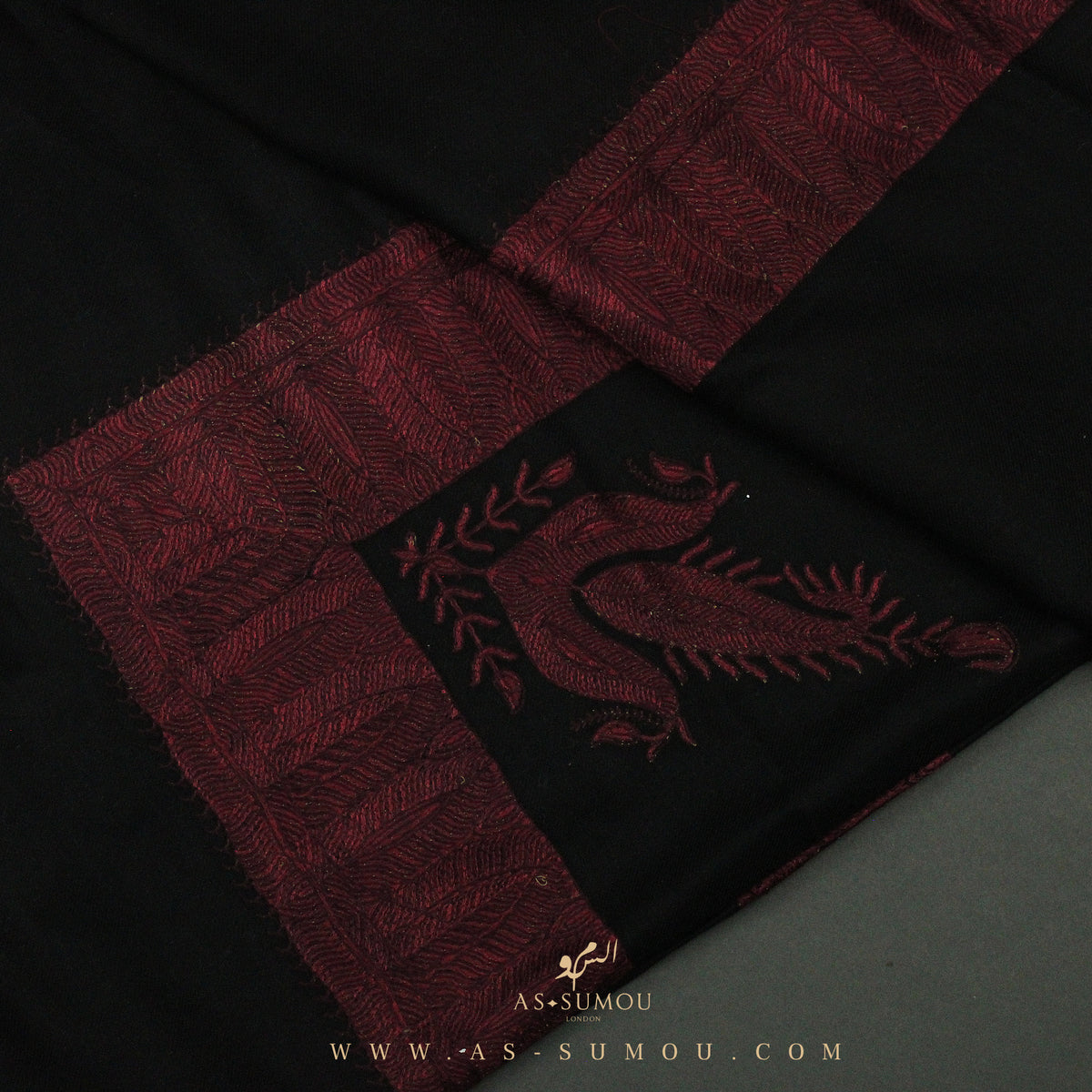 PREMIUM BLACK ELEGANT QATARI SHEMAGH SCARF QR41