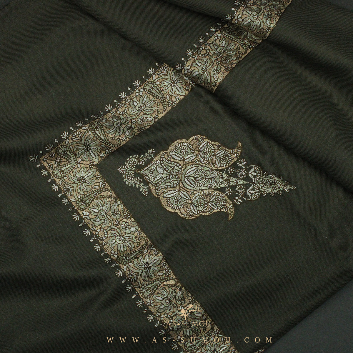 PREMIUM OLIVE AUTHENTIC YEMENI SHEMAGH SCARF SE106