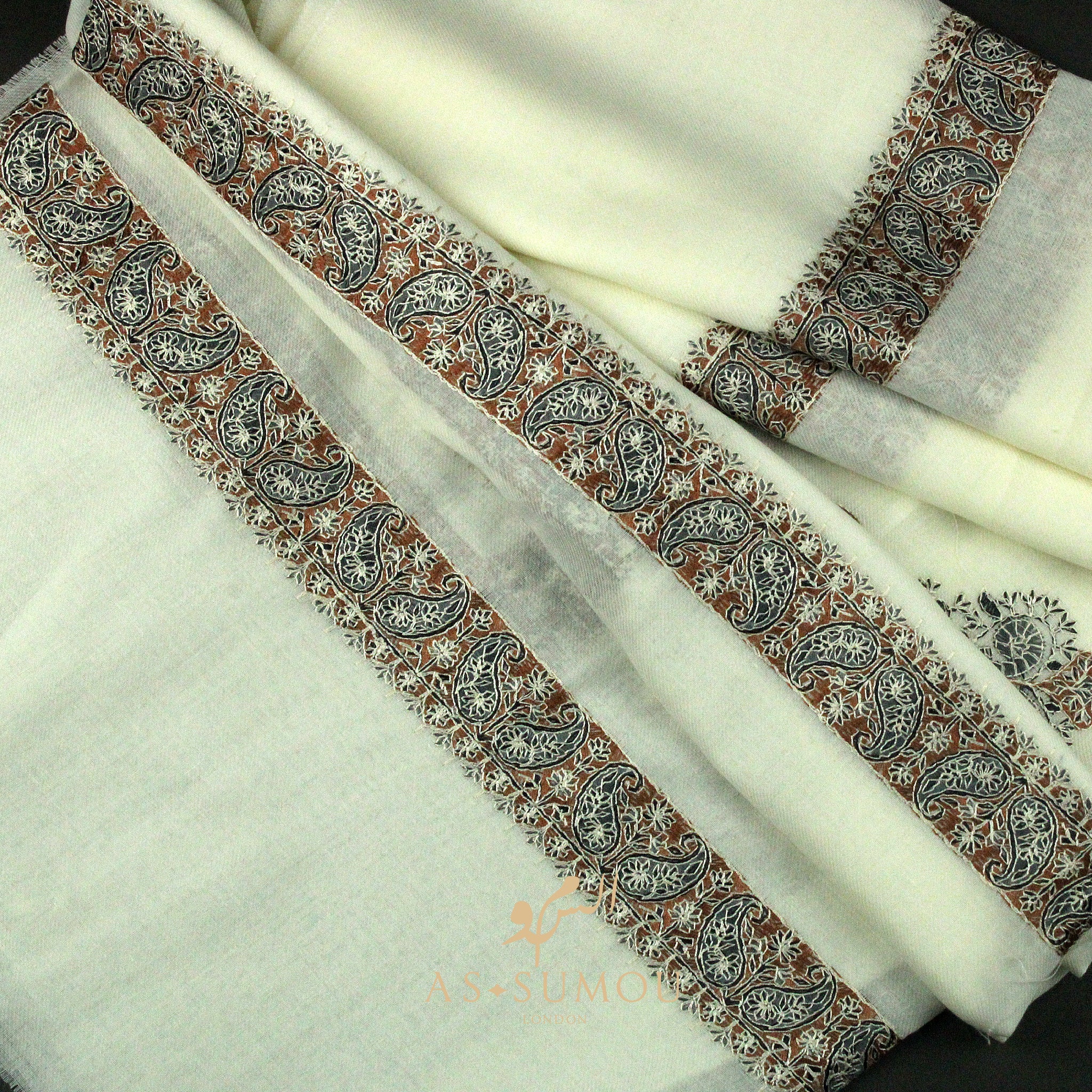 PREMIUM WHITE AUTHENTIC YEMENI SHEMAGH SCARF WH141
