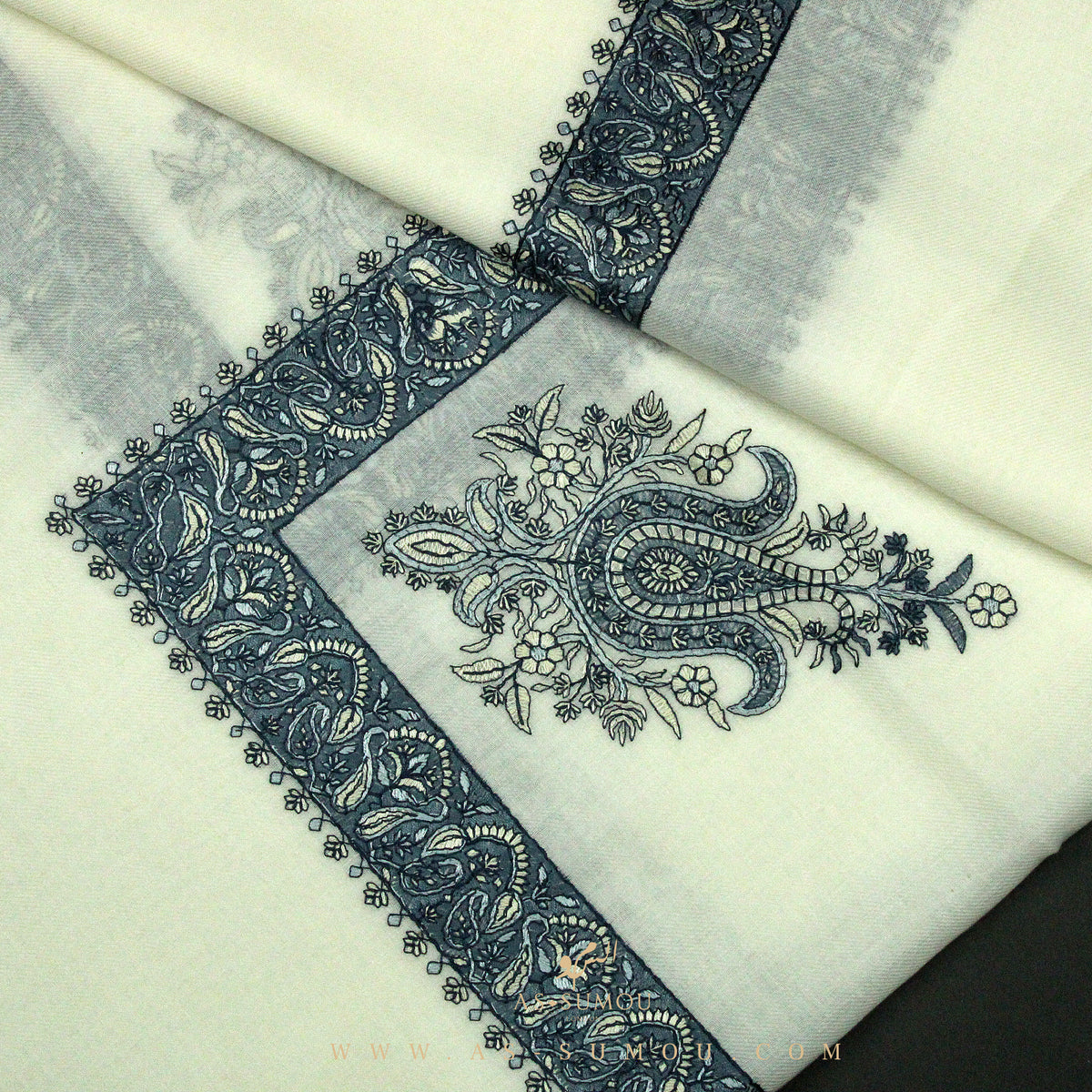 PREMIUM WHITE AUTHENTIC YEMENI SHEMAGH SCARF WH105