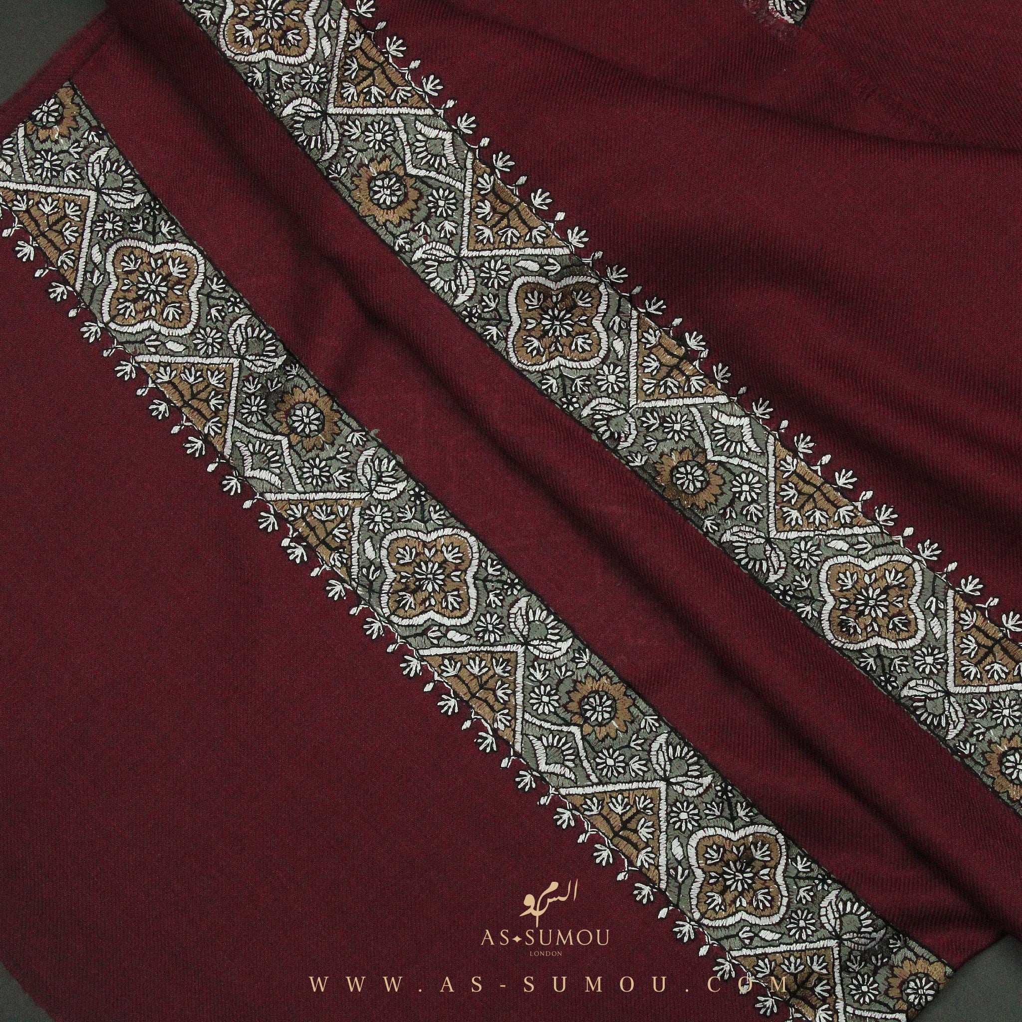 PREMIUM MAROON AUTHENTIC YEMENI SHEMAGH SCARF SE82