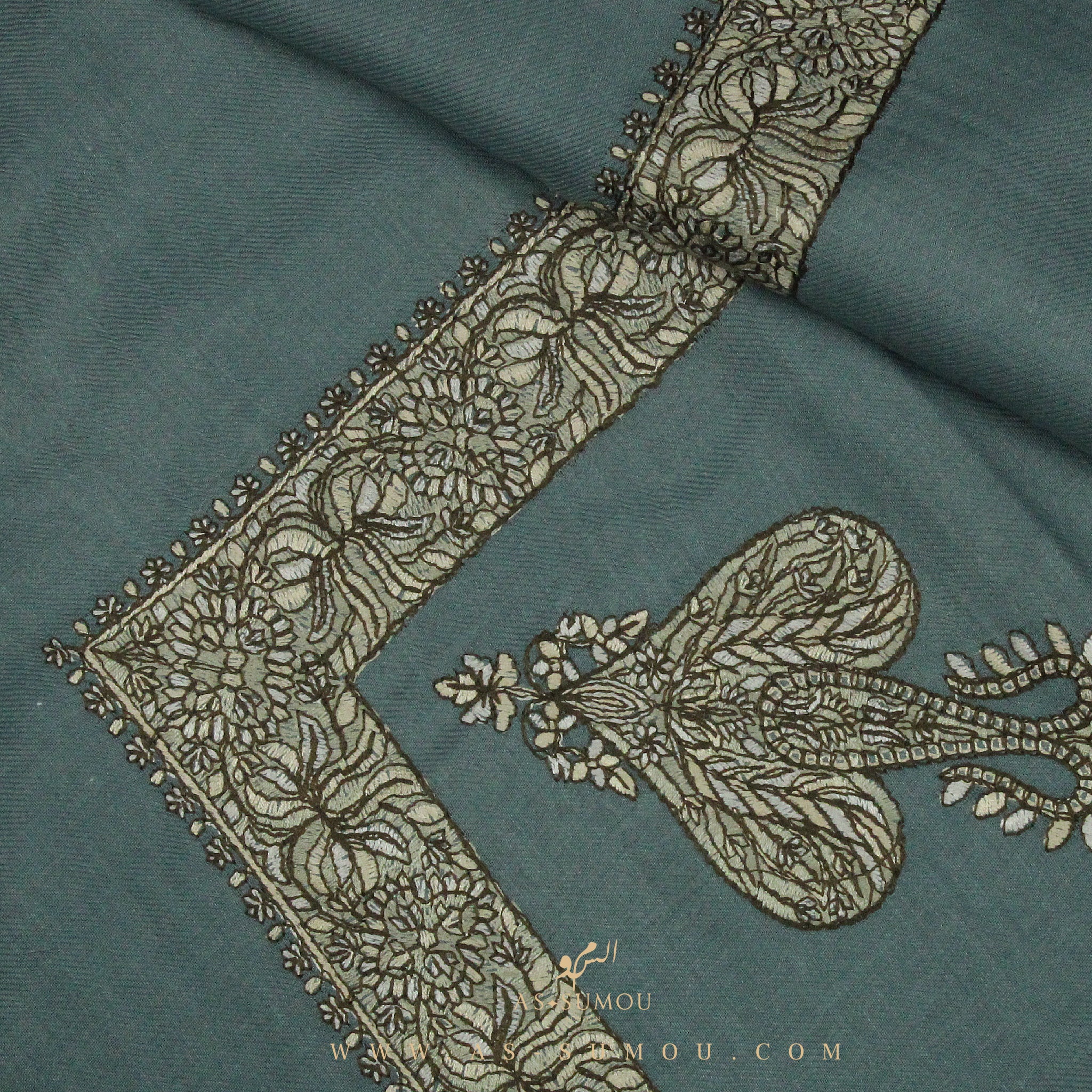PREMIUM GREY AUTHENTIC YEMENI SHEMAGH SCARF SE84