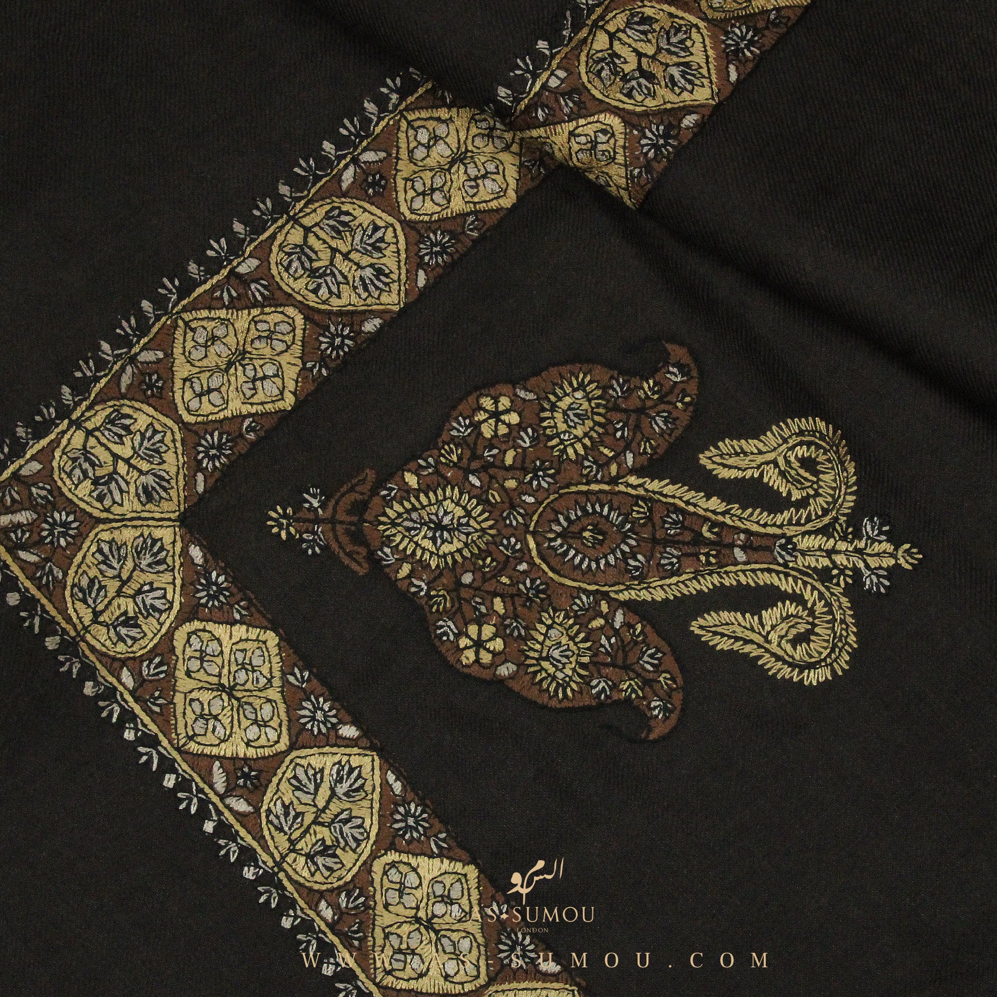 PREMIUM CHARCOAL AUTHENTIC YEMENI SHEMAGH SCARF SE83
