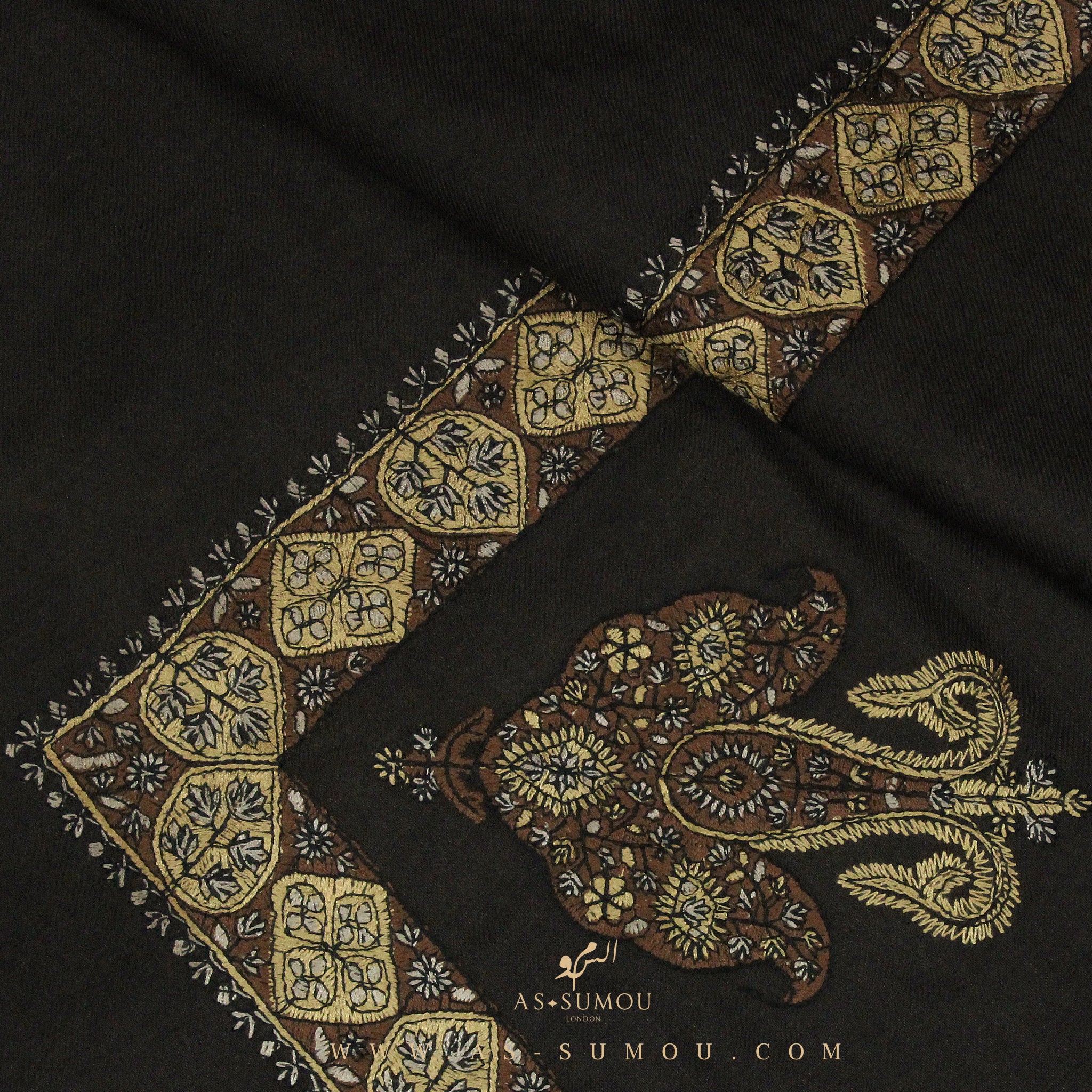 PREMIUM CHARCOAL AUTHENTIC YEMENI SHEMAGH SCARF SE83