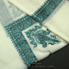 PREMIUM WHITE AUTHENTIC YEMENI SHEMAGH SCARF WH118