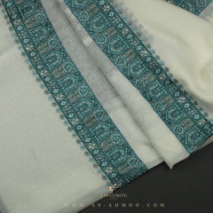 PREMIUM WHITE AUTHENTIC YEMENI SHEMAGH SCARF WH118
