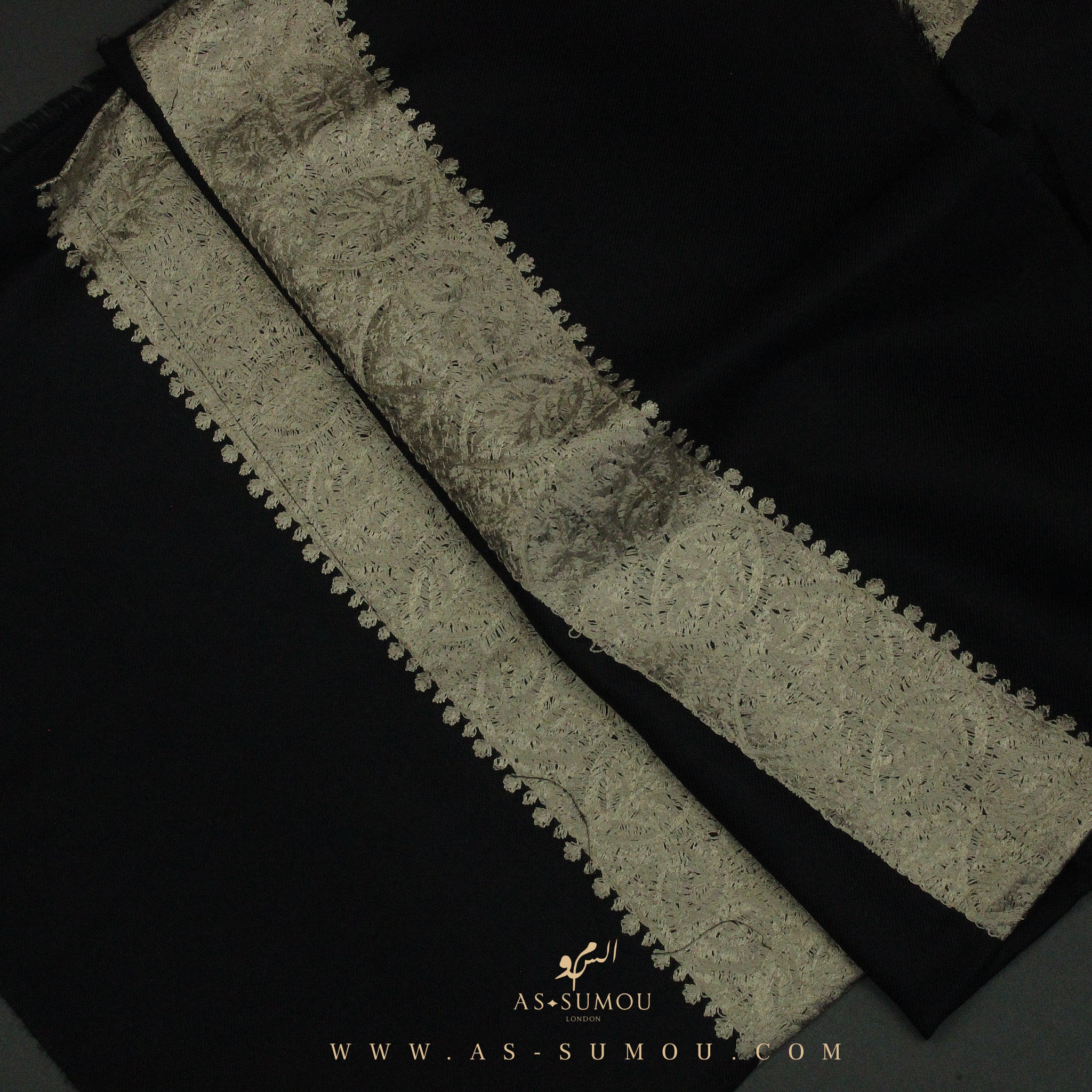 PREMIUM BLACK AUTHENTIC YEMENI SHEMAGH SCARF BL78