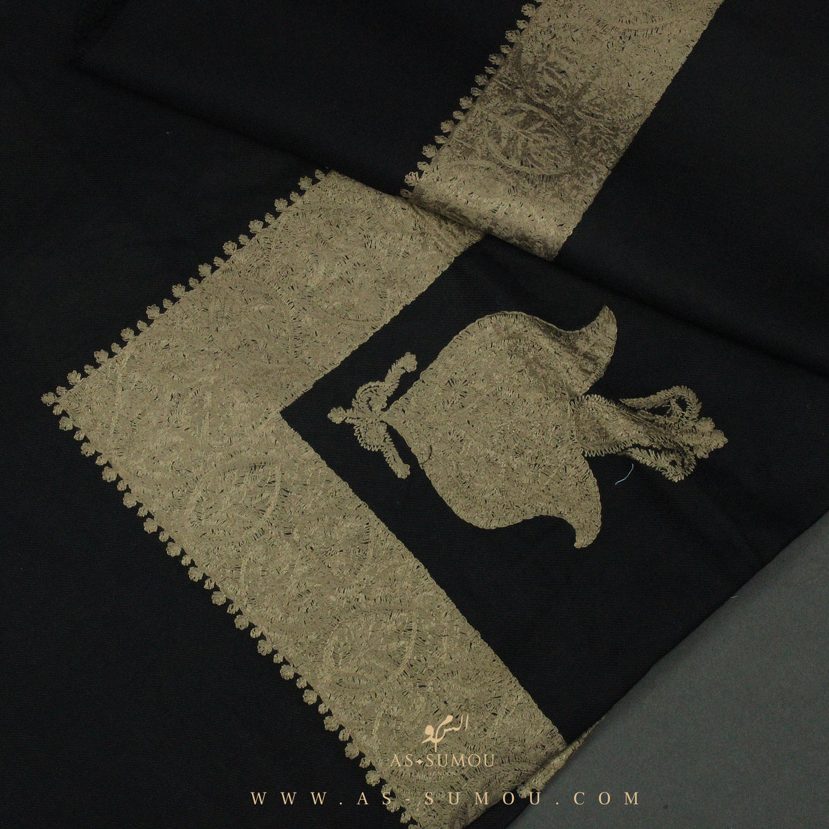 PREMIUM BLACK AUTHENTIC YEMENI SHEMAGH SCARF BL81