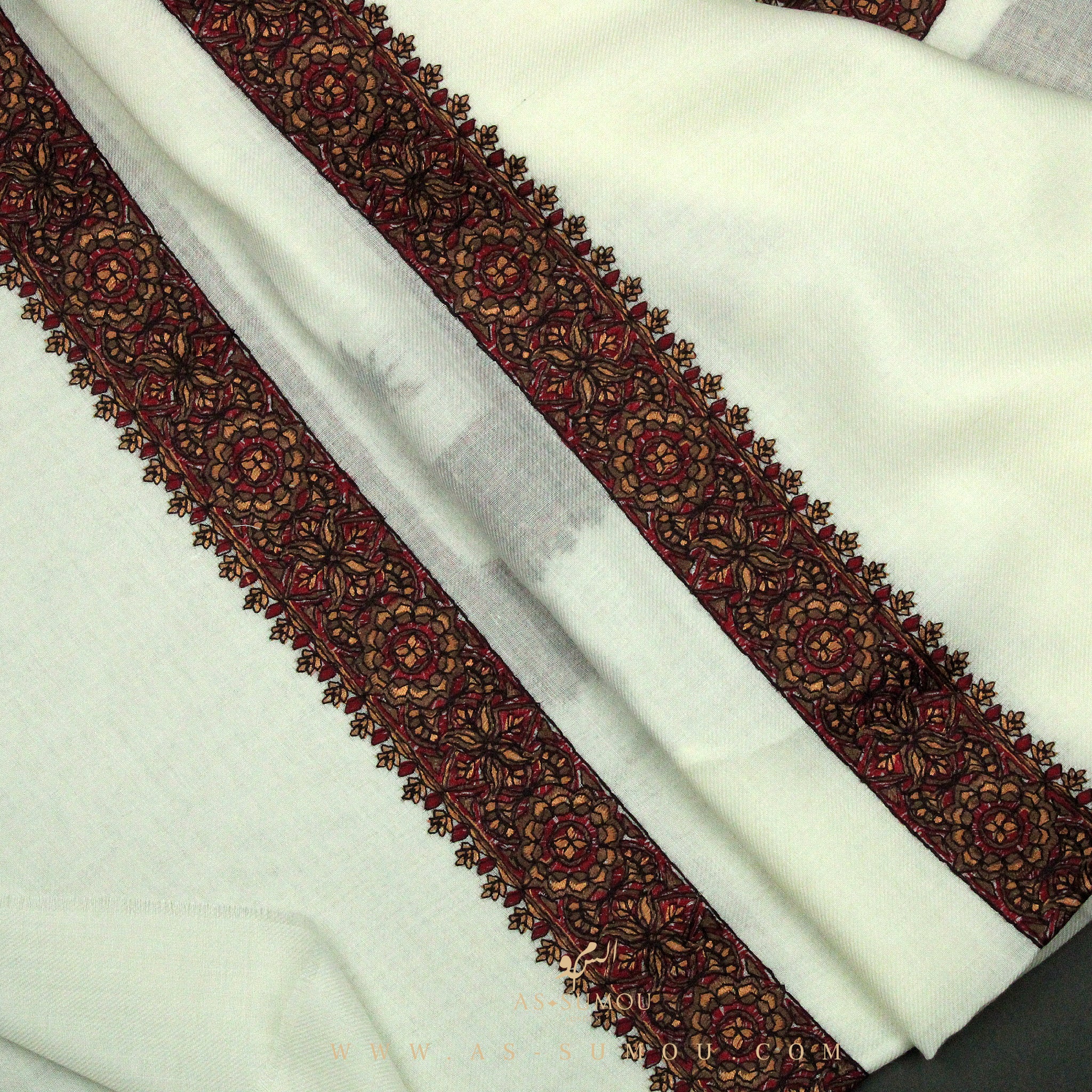 PREMIUM WHITE AUTHENTIC YEMENI SHEMAGH SCARF WH104