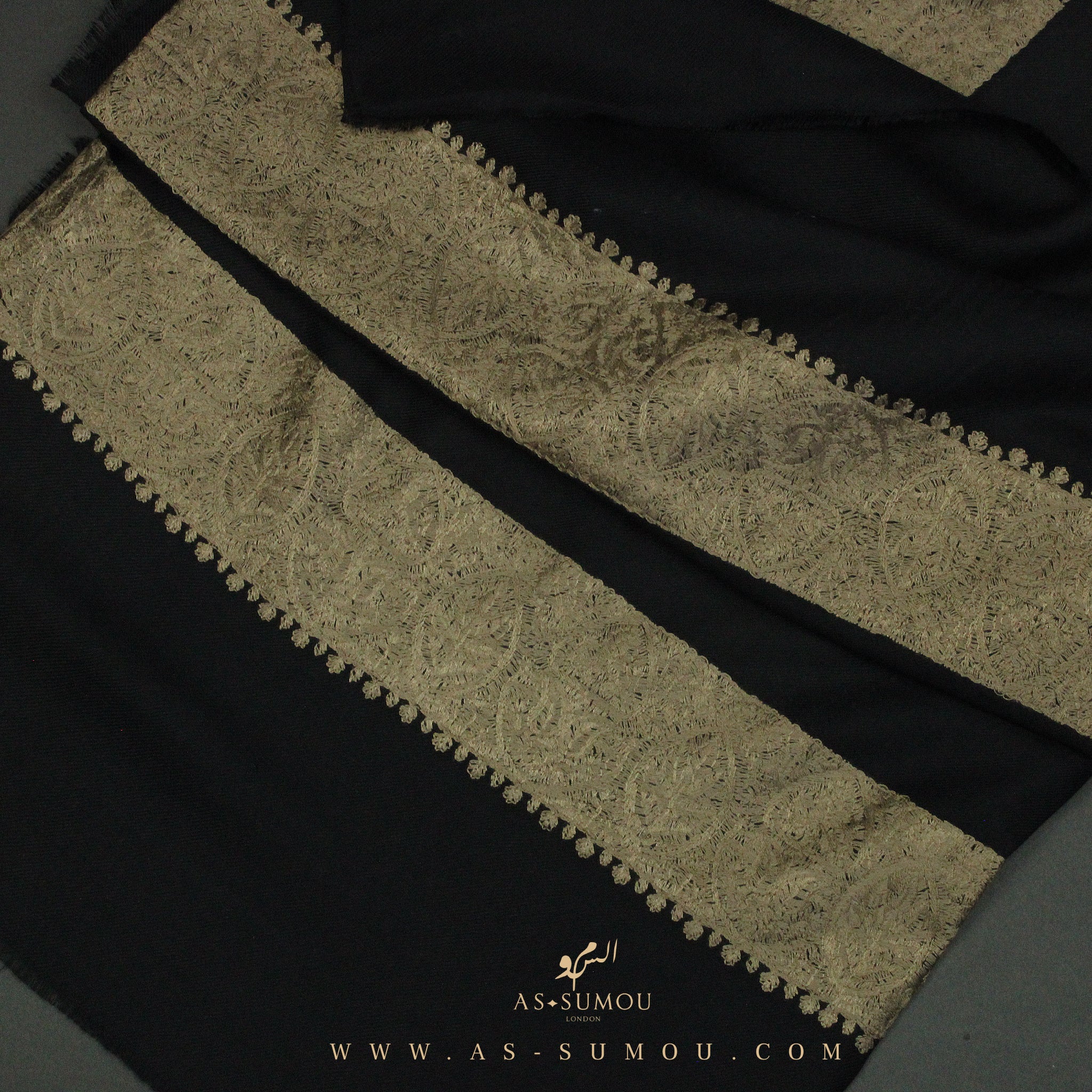 PREMIUM BLACK AUTHENTIC YEMENI SHEMAGH SCARF BL81