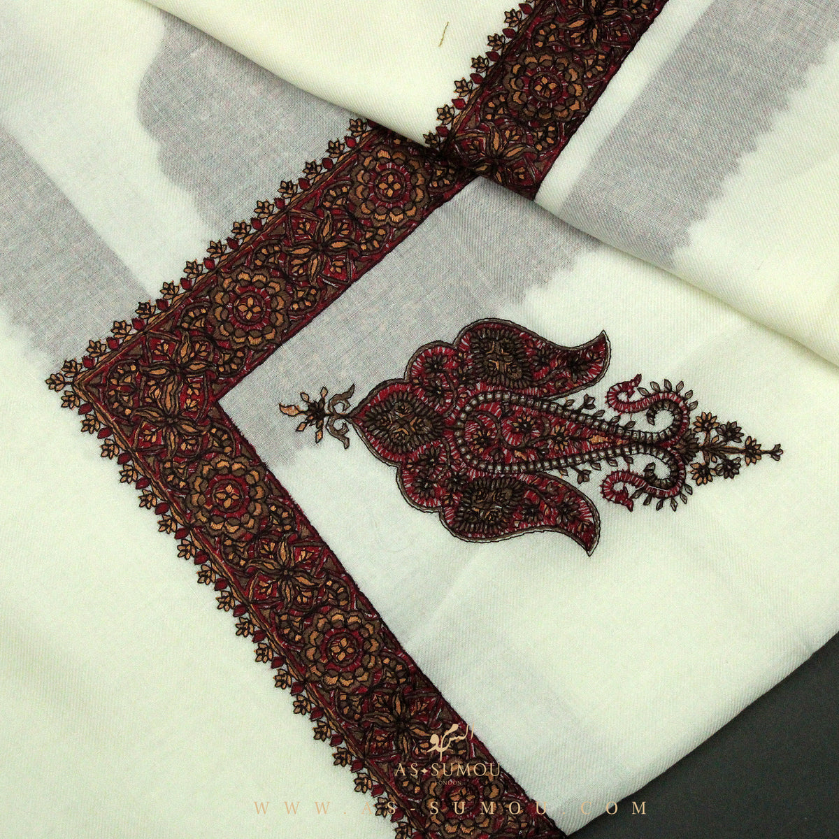 PREMIUM WHITE AUTHENTIC YEMENI SHEMAGH SCARF WH104