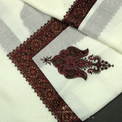 PREMIUM WHITE AUTHENTIC YEMENI SHEMAGH SCARF WH104