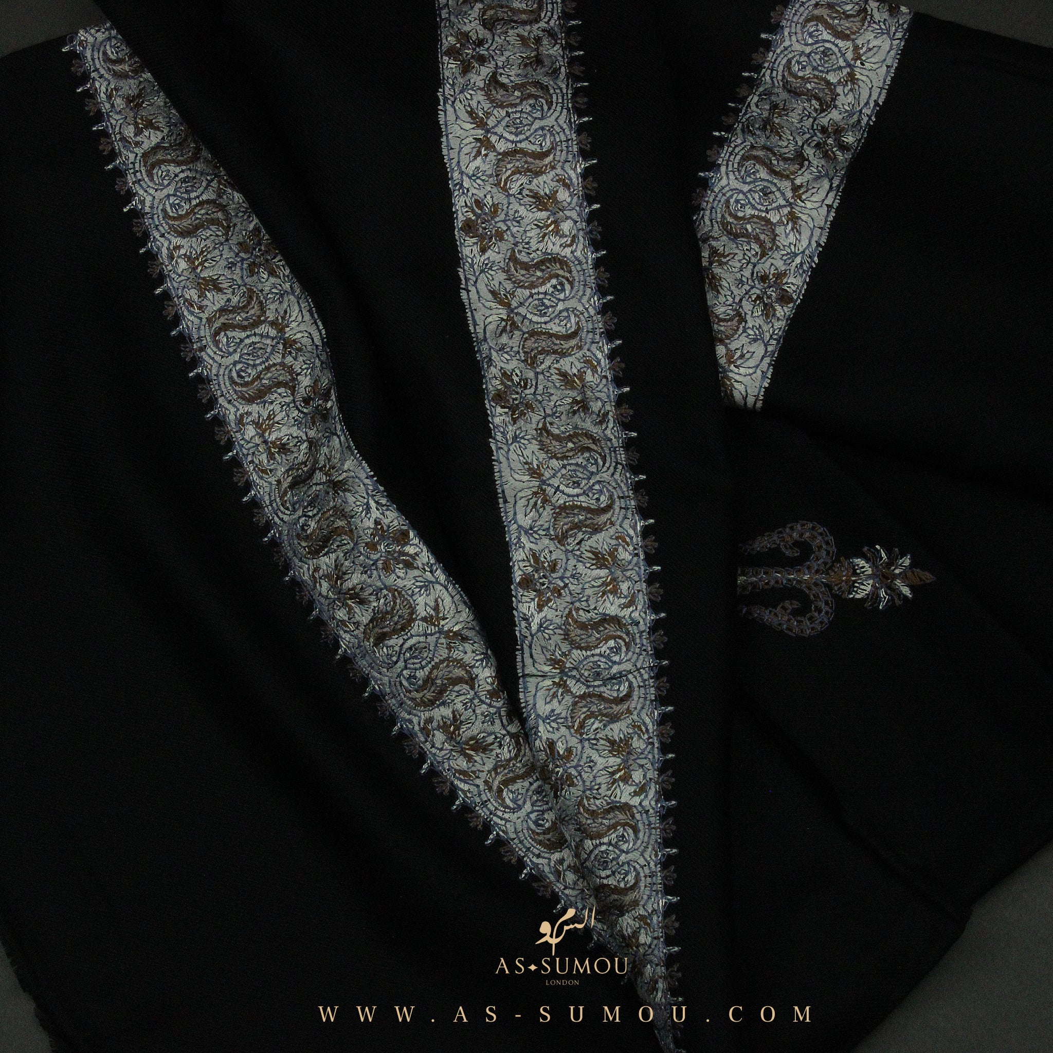 PREMIUM BLACK AUTHENTIC YEMENI SHEMAGH SCARF BL65