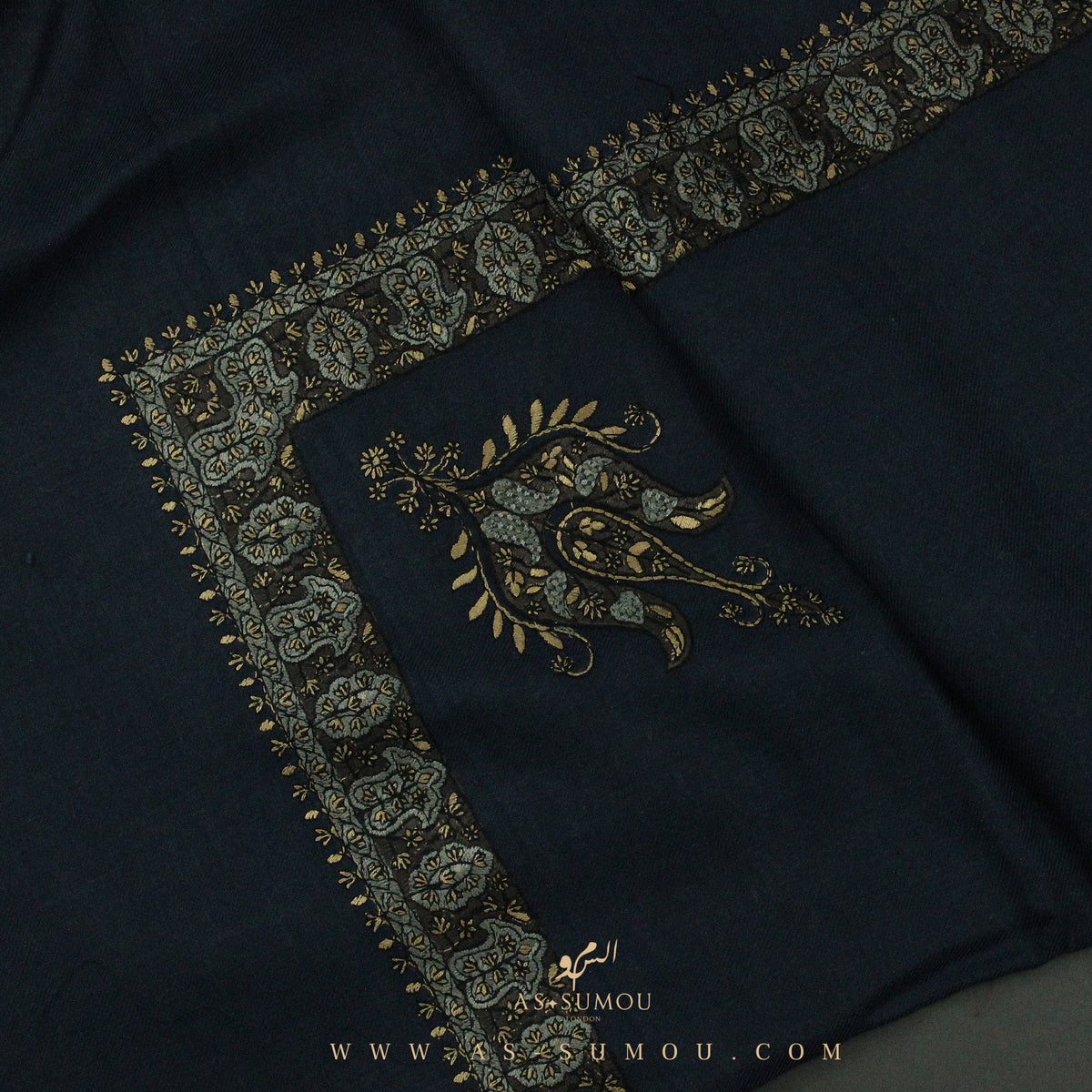 PREMIUM NAVY AUTHENTIC YEMENI SHEMAGH SCARF SE86