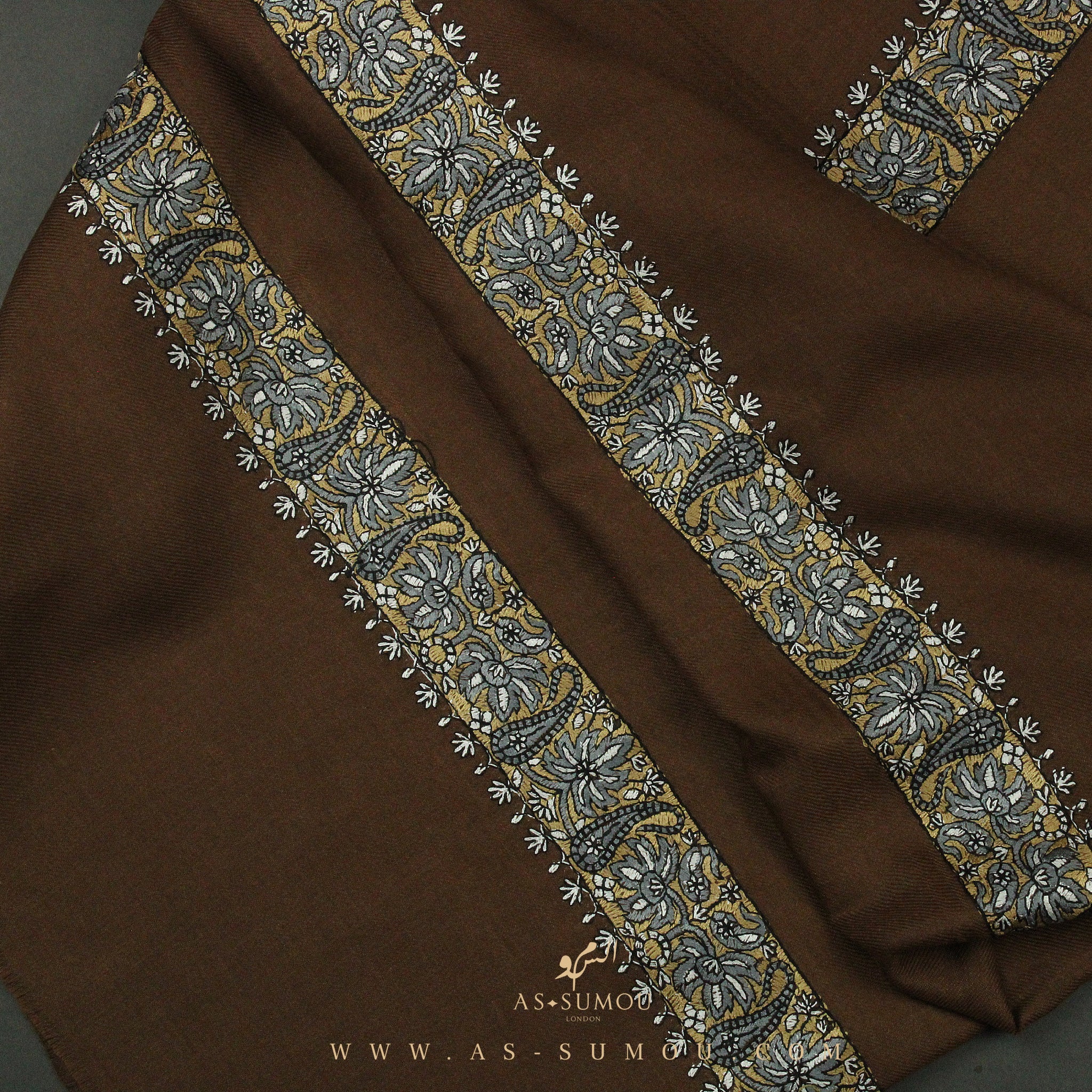 PREMIUM BROWN AUTHENTIC YEMENI SHEMAGH SCARF SE89