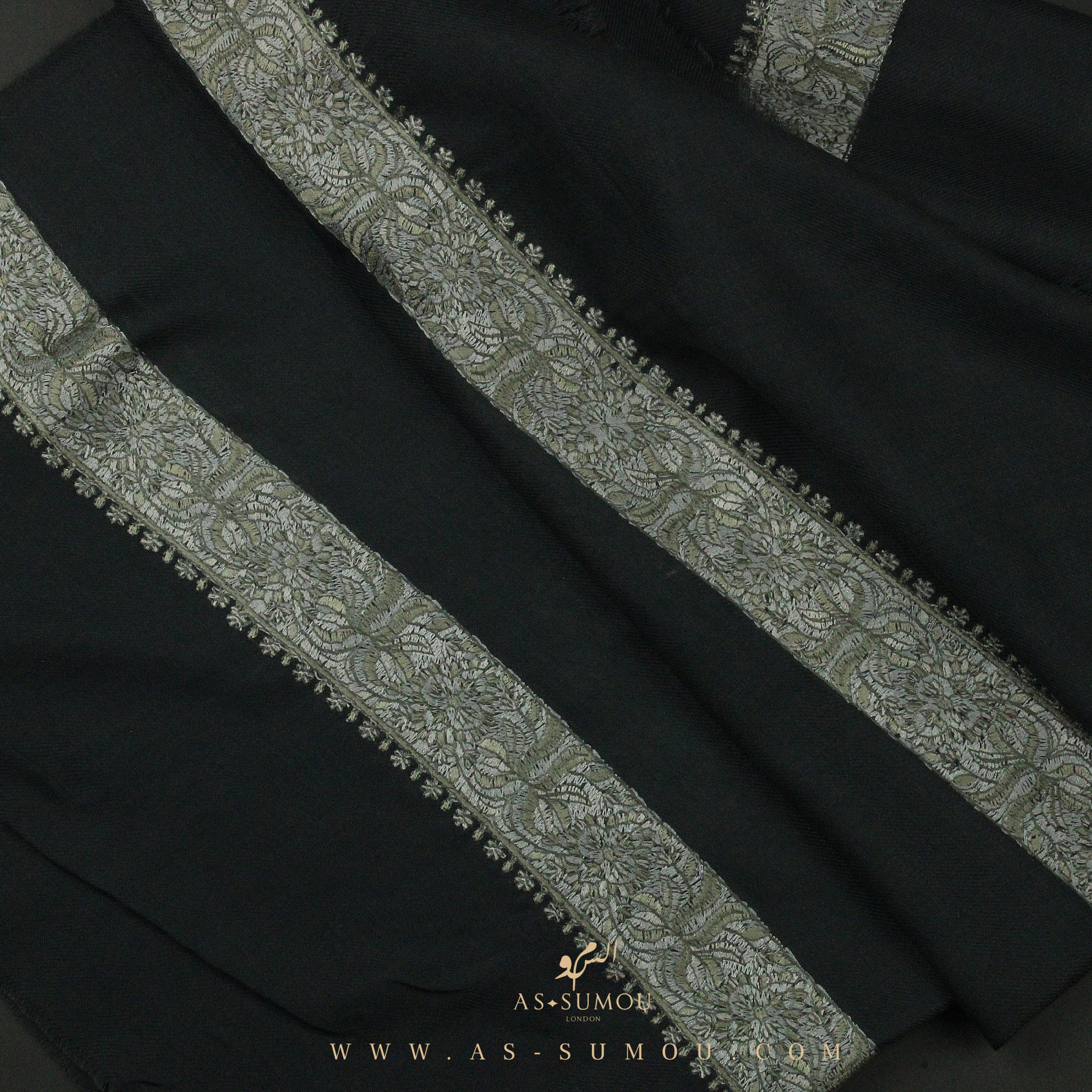PREMIUM CHARCOAL AUTHENTIC YEMENI SHEMAGH SCARF SE90