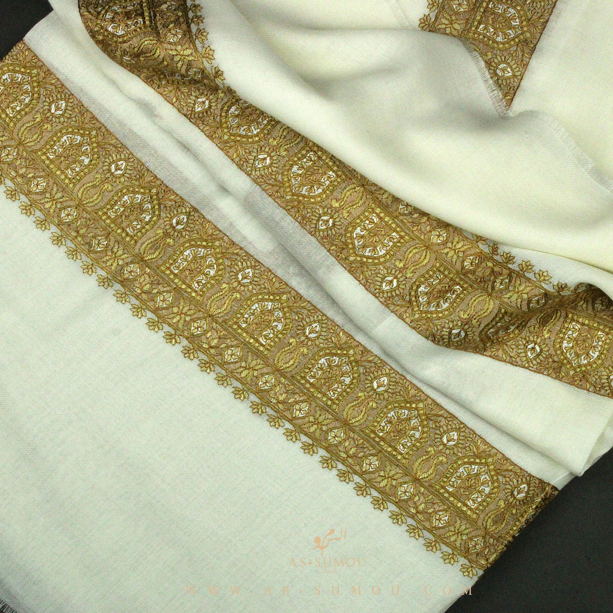 PREMIUM WHITE AUTHENTIC YEMENI SHEMAGH SCARF WH110