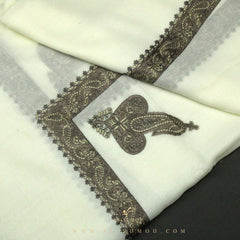 PREMIUM WHITE AUTHENTIC YEMENI SHEMAGH SCARF WH106