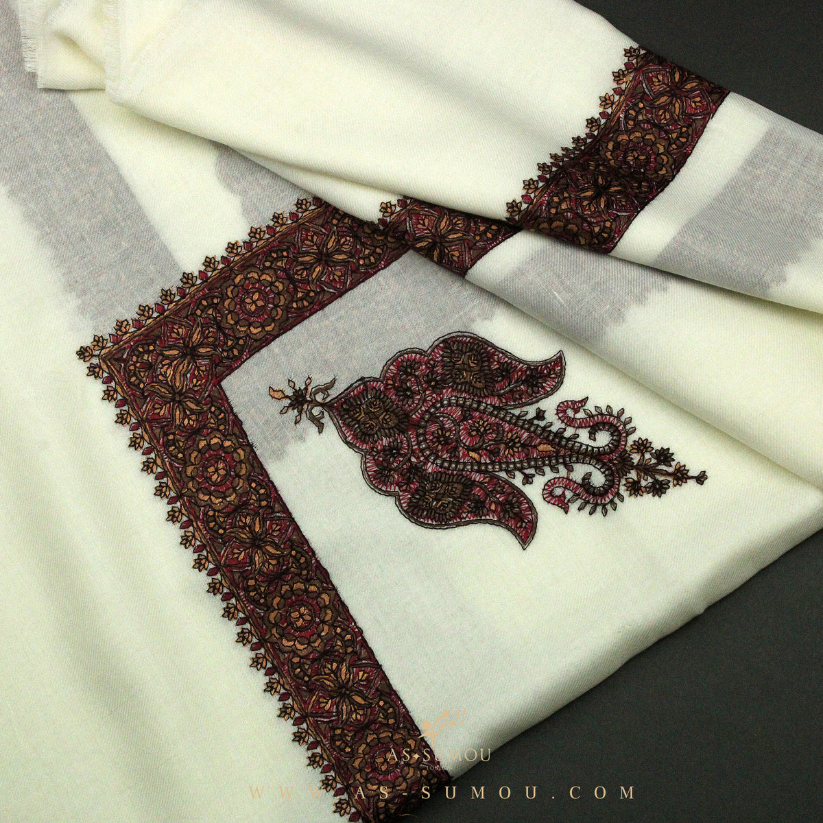 PREMIUM WHITE AUTHENTIC YEMENI SHEMAGH SCARF WH107