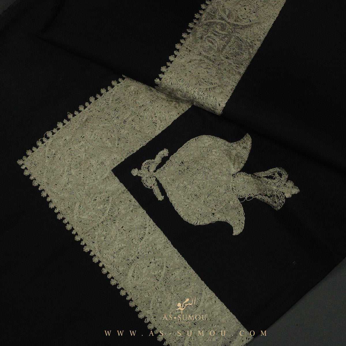 PREMIUM BLACK AUTHENTIC YEMENI SHEMAGH SCARF BL78