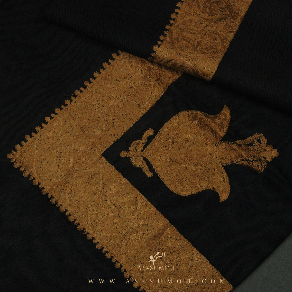 PREMIUM BLACK AUTHENTIC YEMENI SHEMAGH SCARF BL63