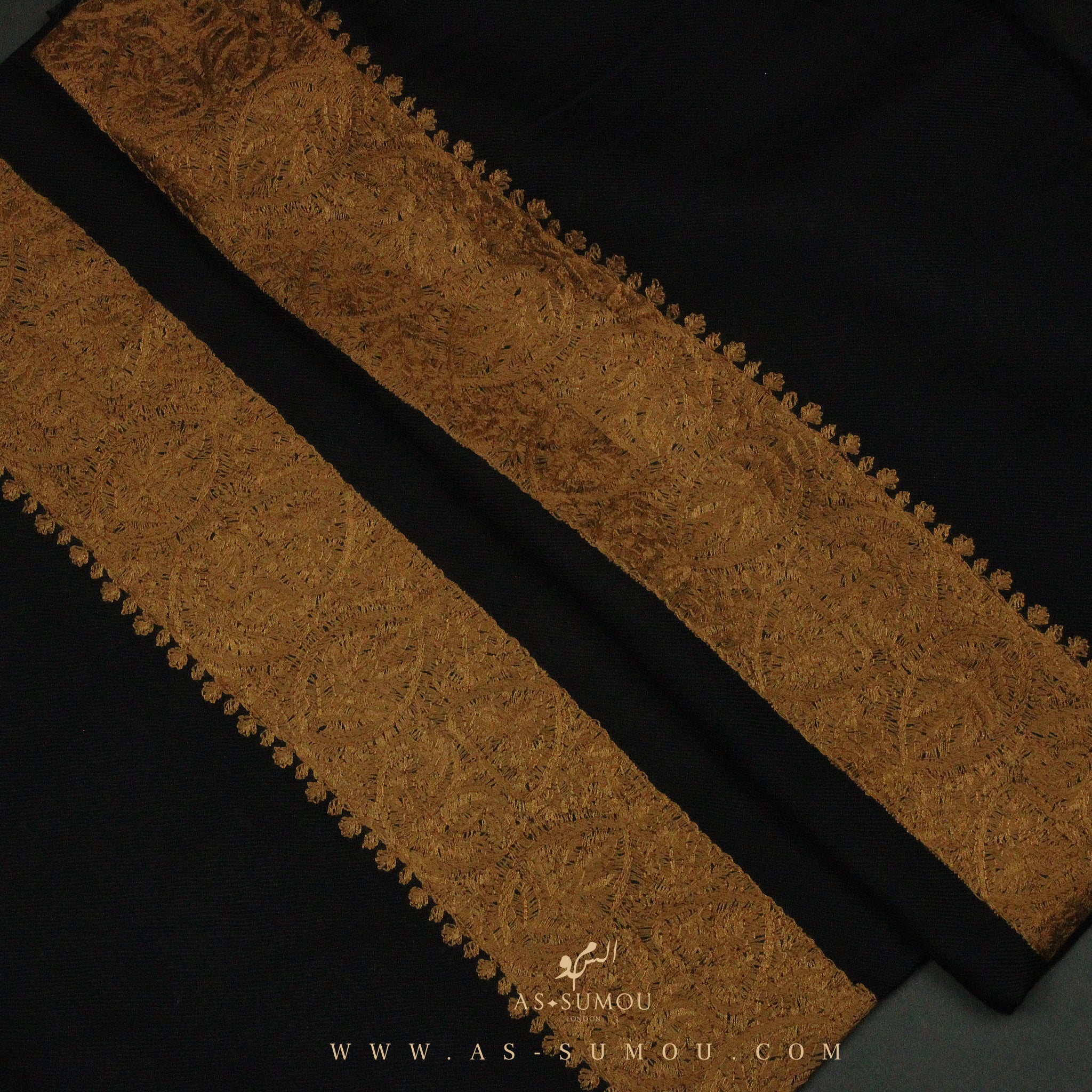 PREMIUM BLACK AUTHENTIC YEMENI SHEMAGH SCARF BL63
