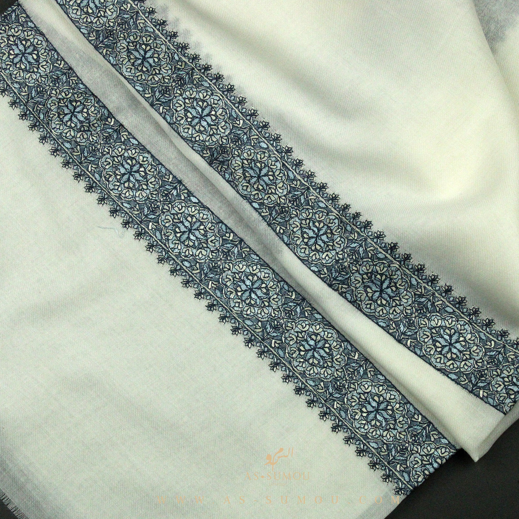 PREMIUM WHITE AUTHENTIC YEMENI SHEMAGH SCARF WH117