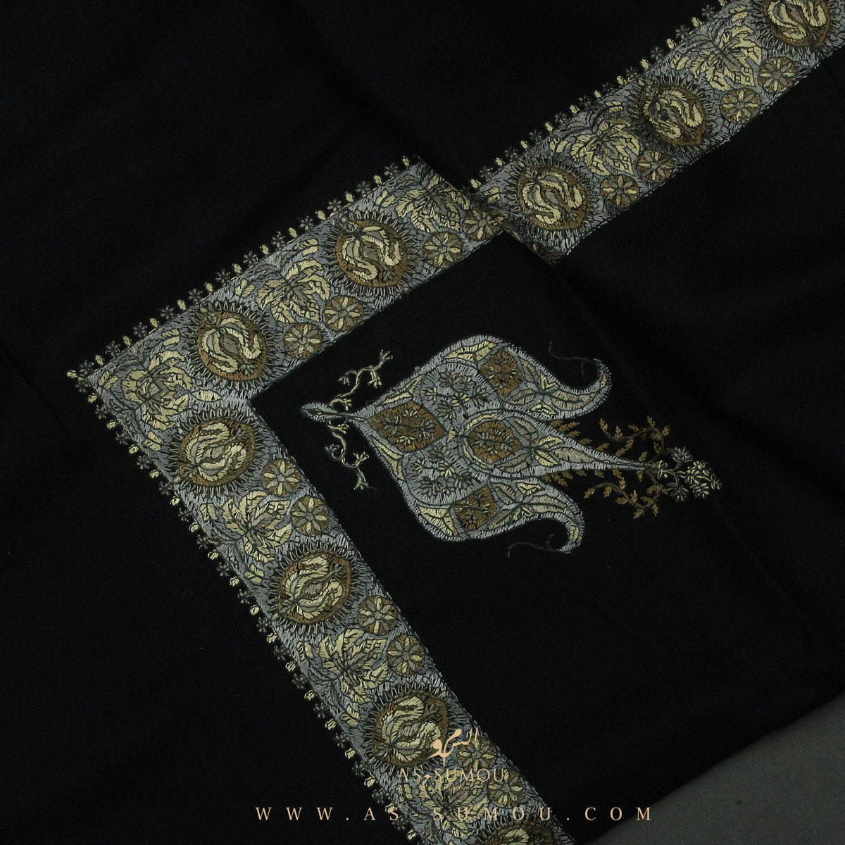 PREMIUM BLACK AUTHENTIC YEMENI SHEMAGH SCARF BL74