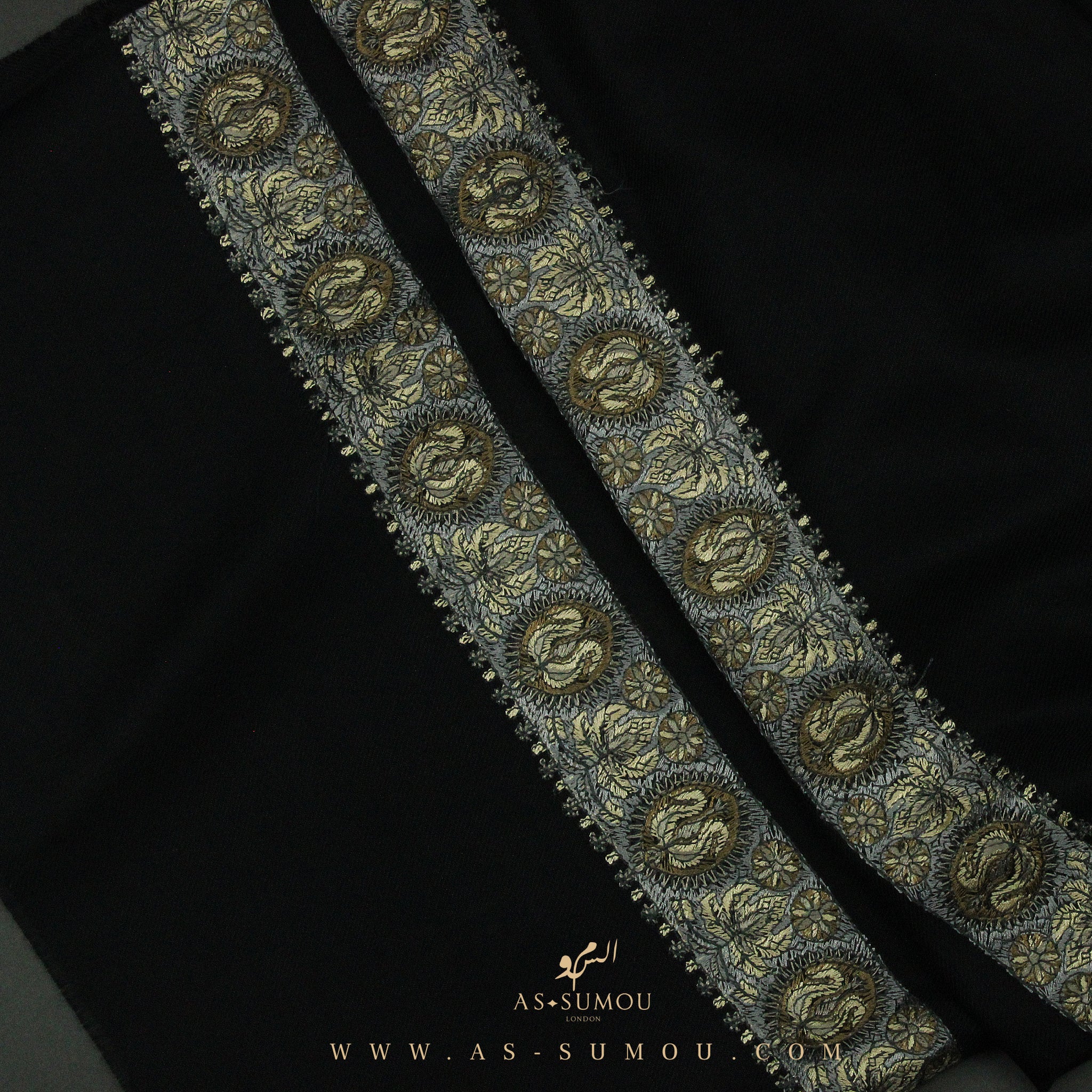 PREMIUM BLACK AUTHENTIC YEMENI SHEMAGH SCARF BL74