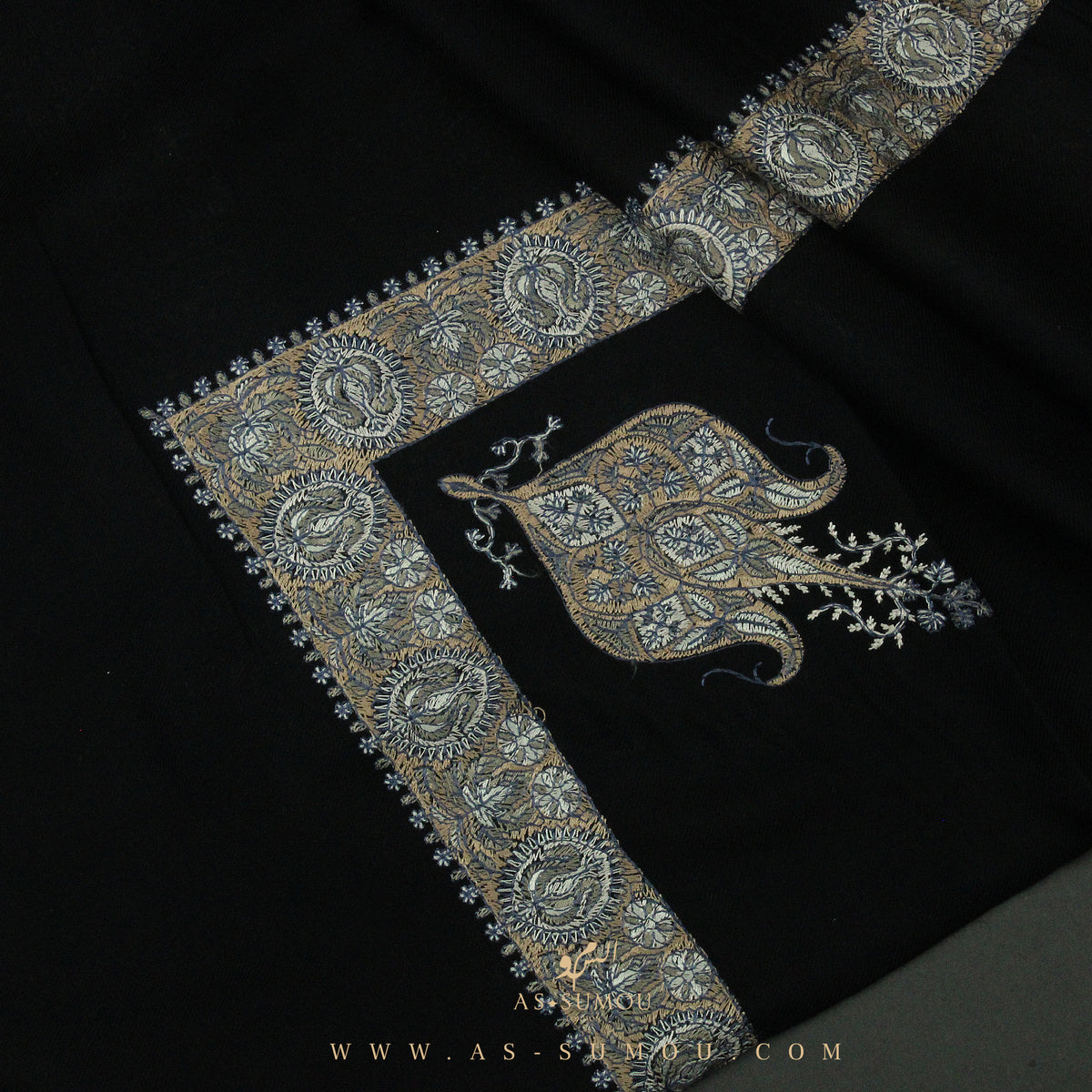 PREMIUM BLACK AUTHENTIC YEMENI SHEMAGH SCARF BL75