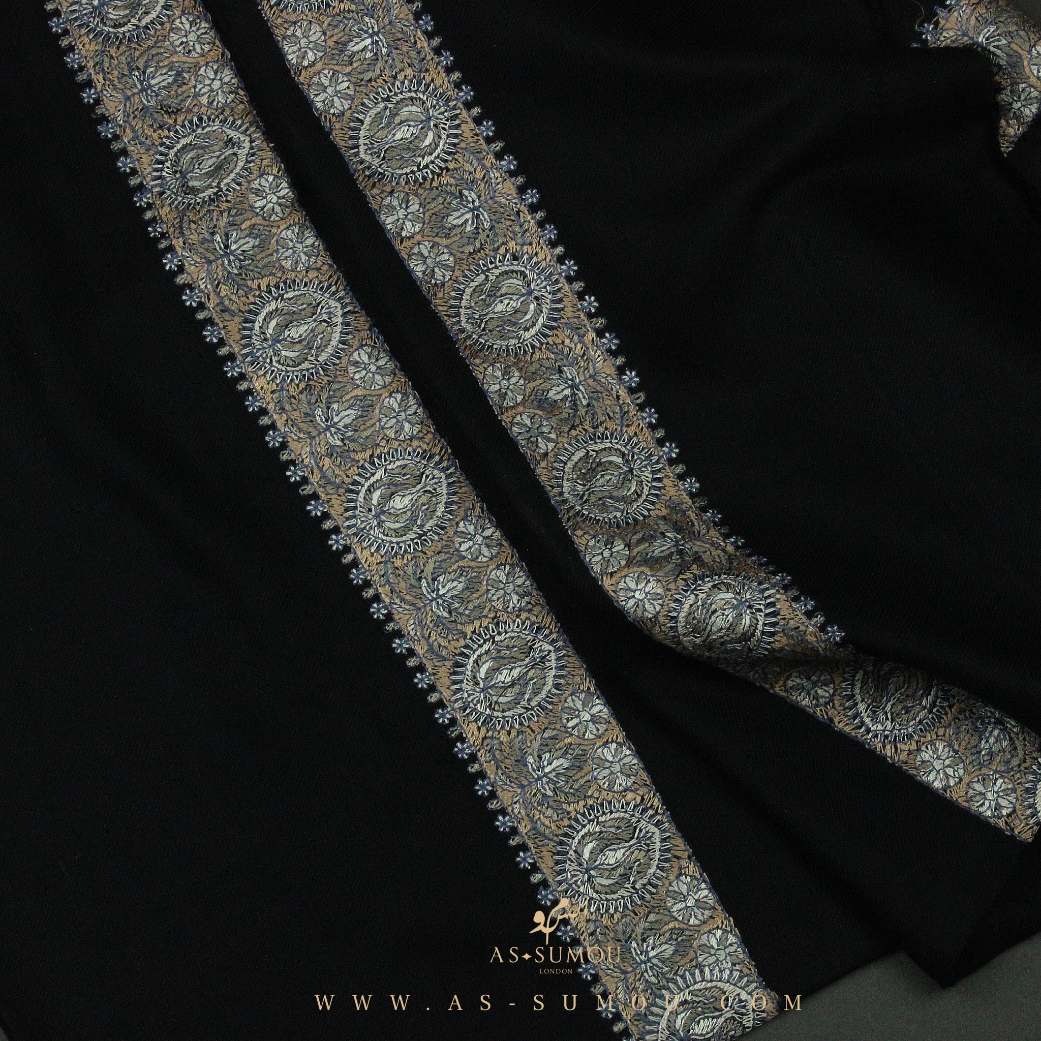 PREMIUM BLACK AUTHENTIC YEMENI SHEMAGH SCARF BL75