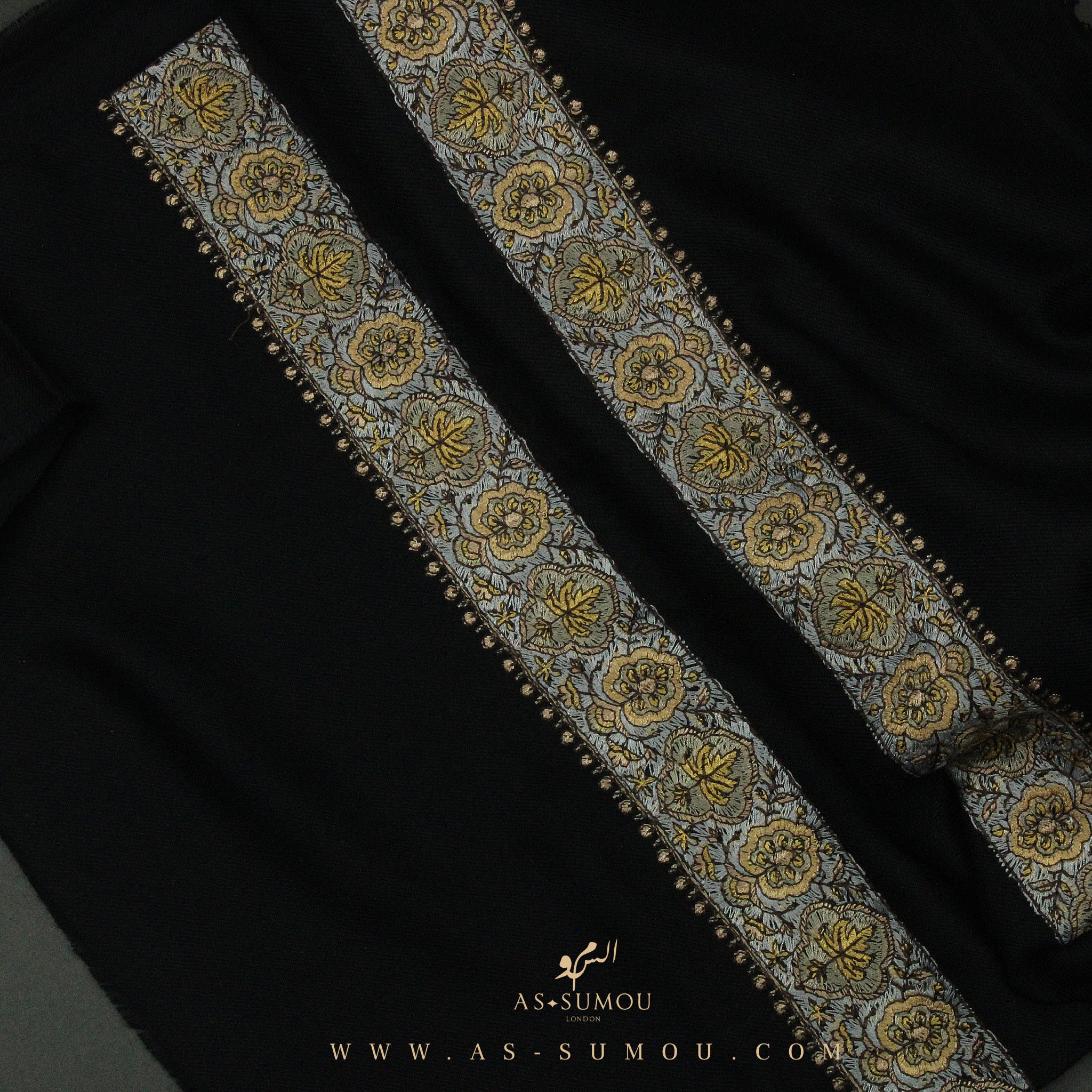 PREMIUM BLACK AUTHENTIC YEMENI SHEMAGH SCARF BL77