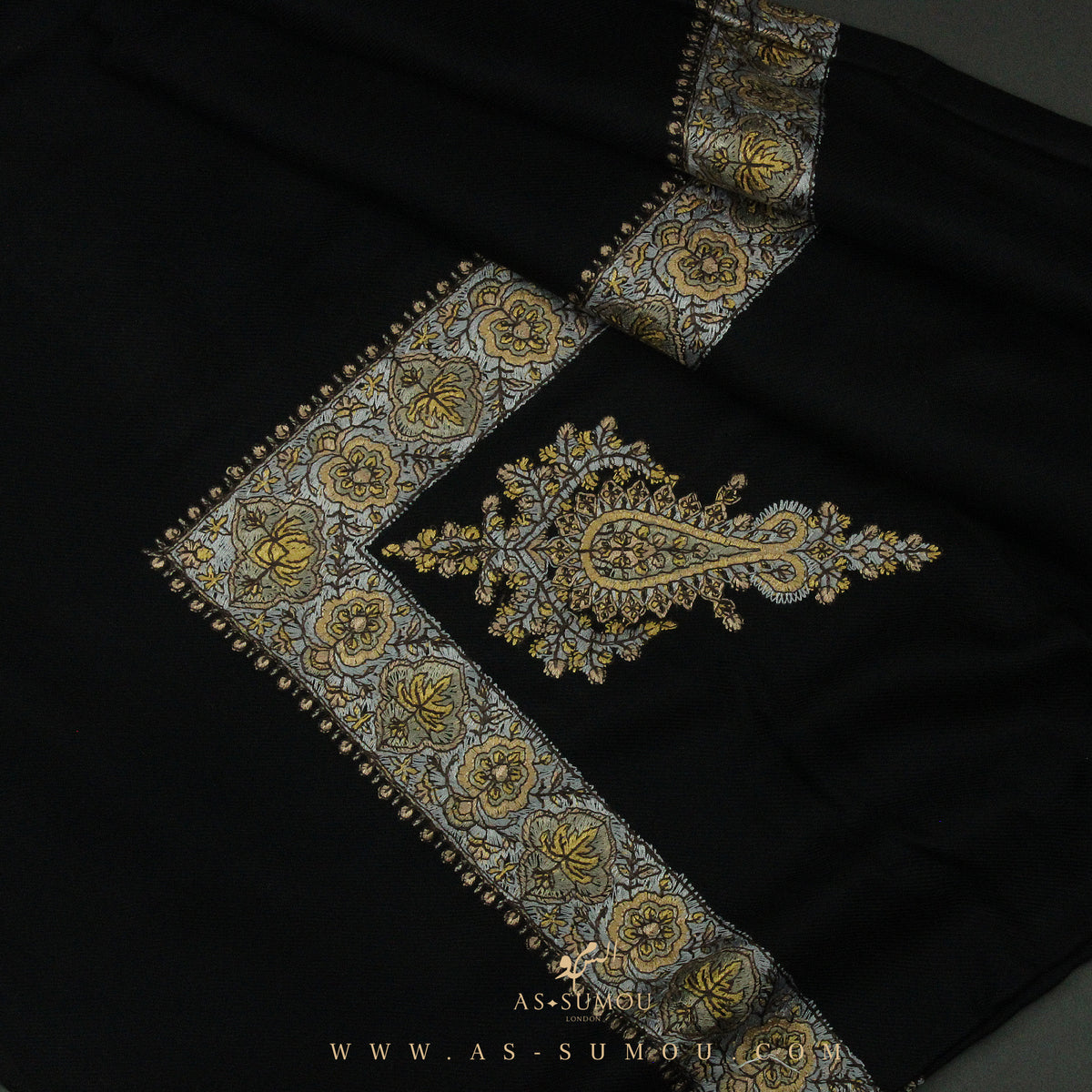 PREMIUM BLACK AUTHENTIC YEMENI SHEMAGH SCARF BL77