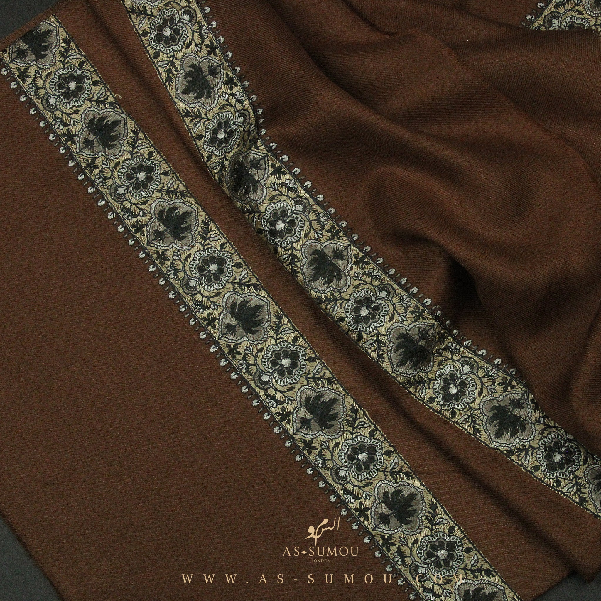 PREMIUM BROWN AUTHENTIC YEMENI SHEMAGH SCARF SE92