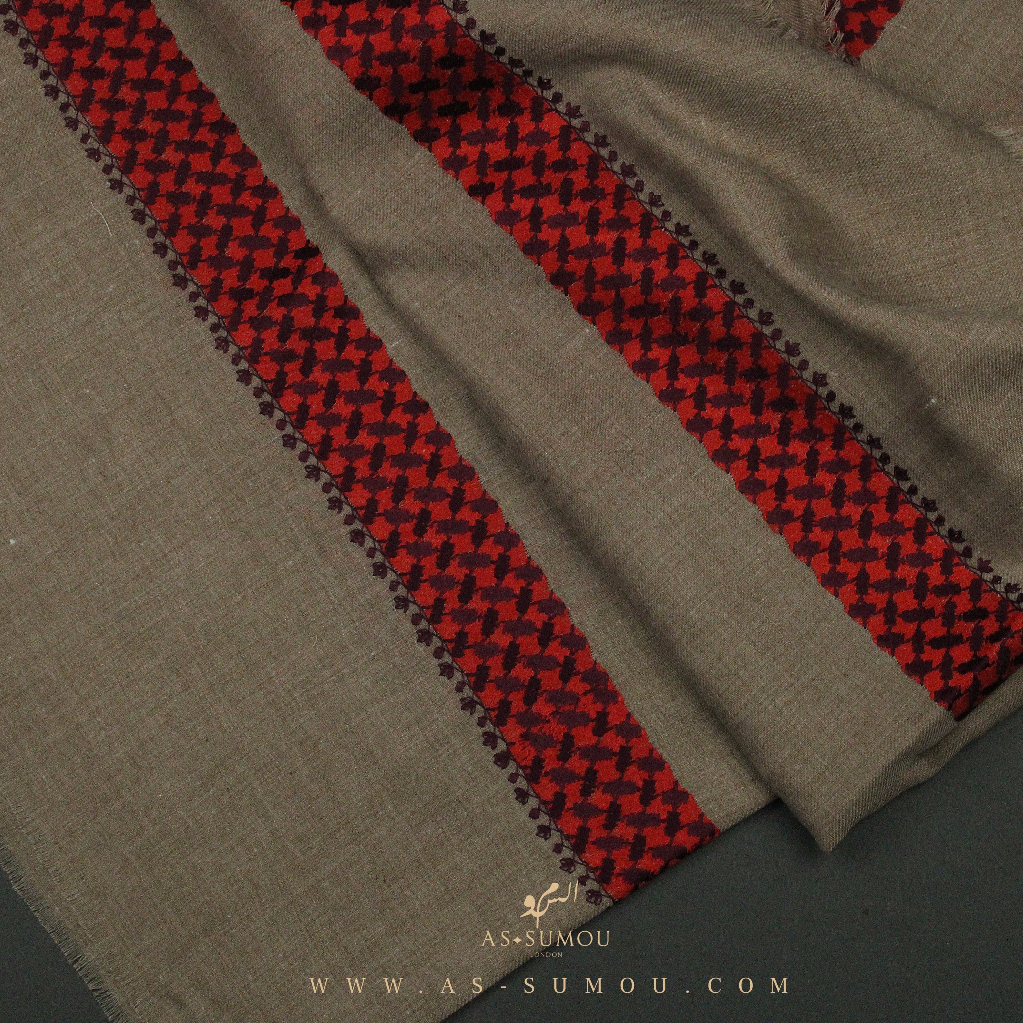 PREMIUM BROWN KEFFIYEH INSPIRED SHEMAGH SCARF VW26