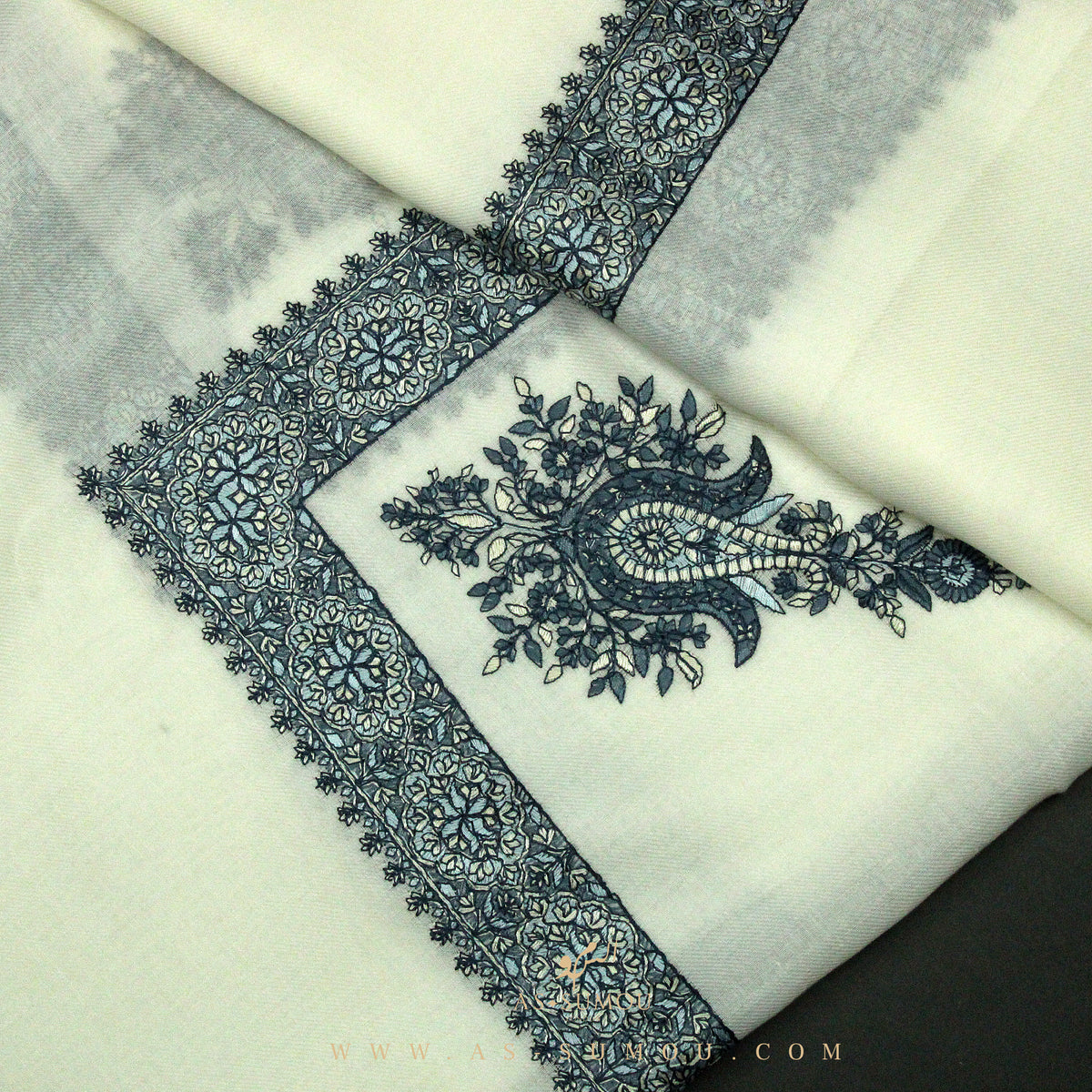 PREMIUM WHITE AUTHENTIC YEMENI SHEMAGH SCARF WH102