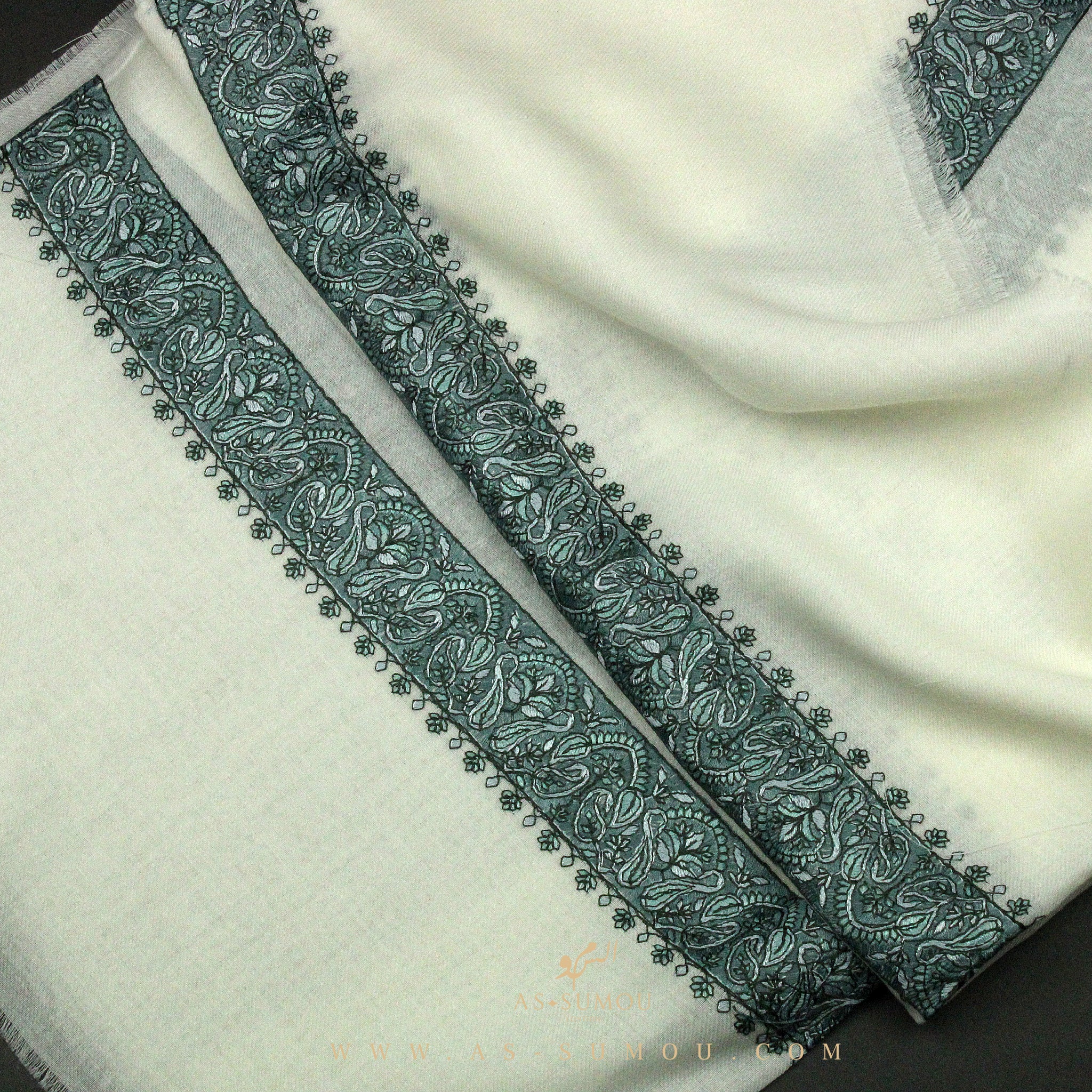 PREMIUM WHITE AUTHENTIC YEMENI SHEMAGH SCARF WH109